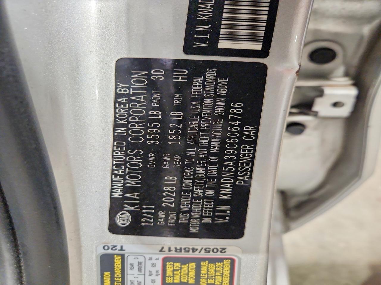 2012 Kia Rio 5-door Sx Silver vin: KNADN5A39C6064786