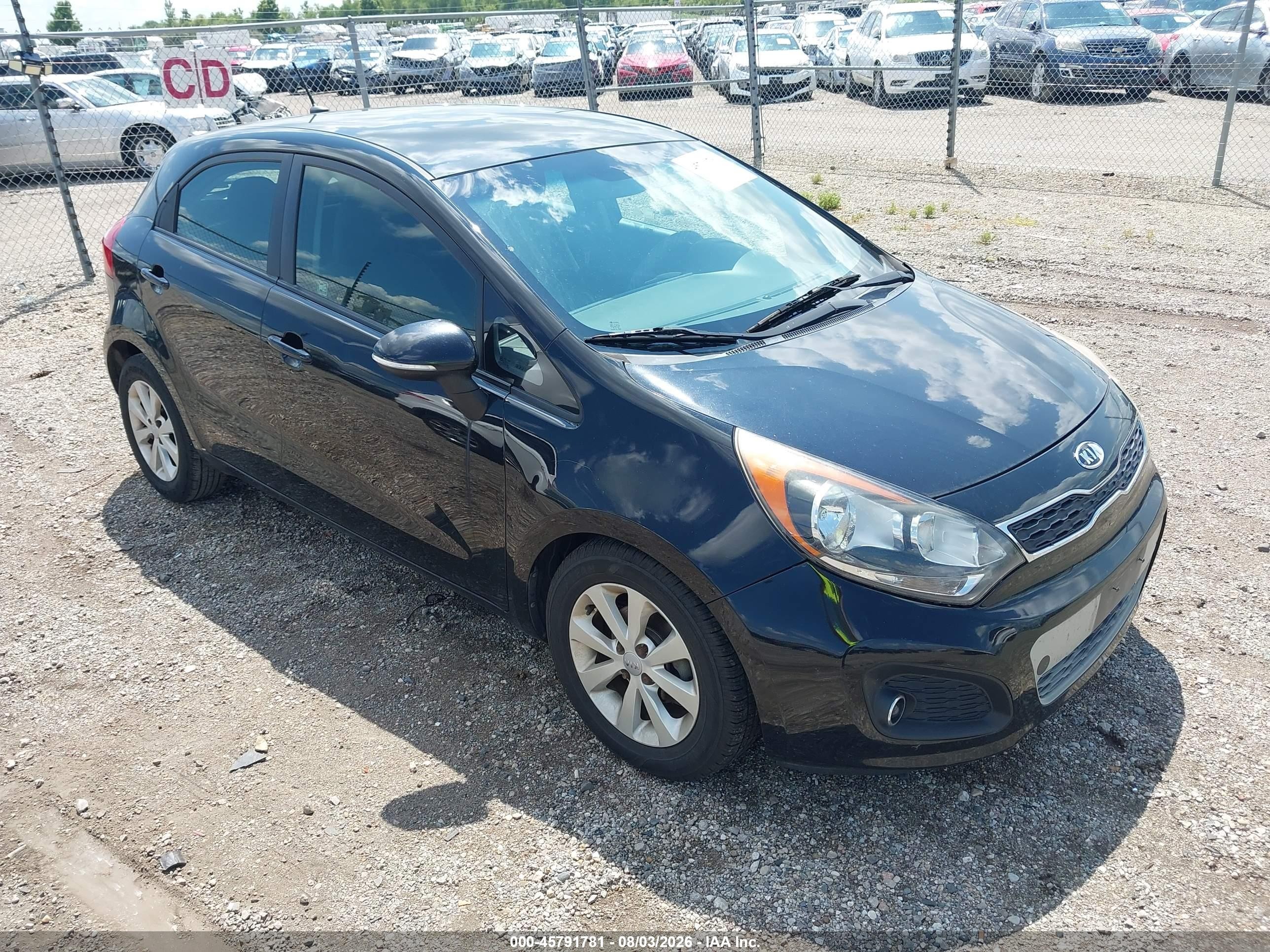 2013 Kia Rio Ex Черный vin: KNADN5A39D6107833