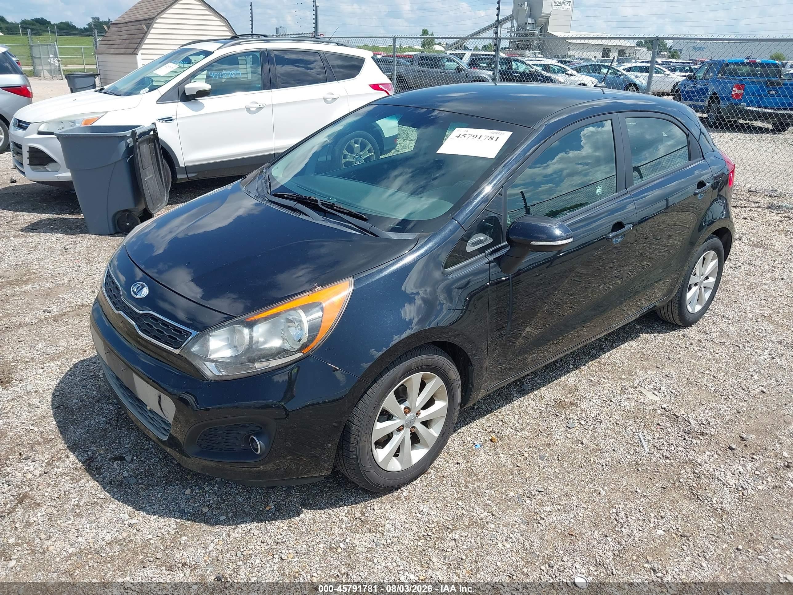 2013 Kia Rio Ex Черный vin: KNADN5A39D6107833