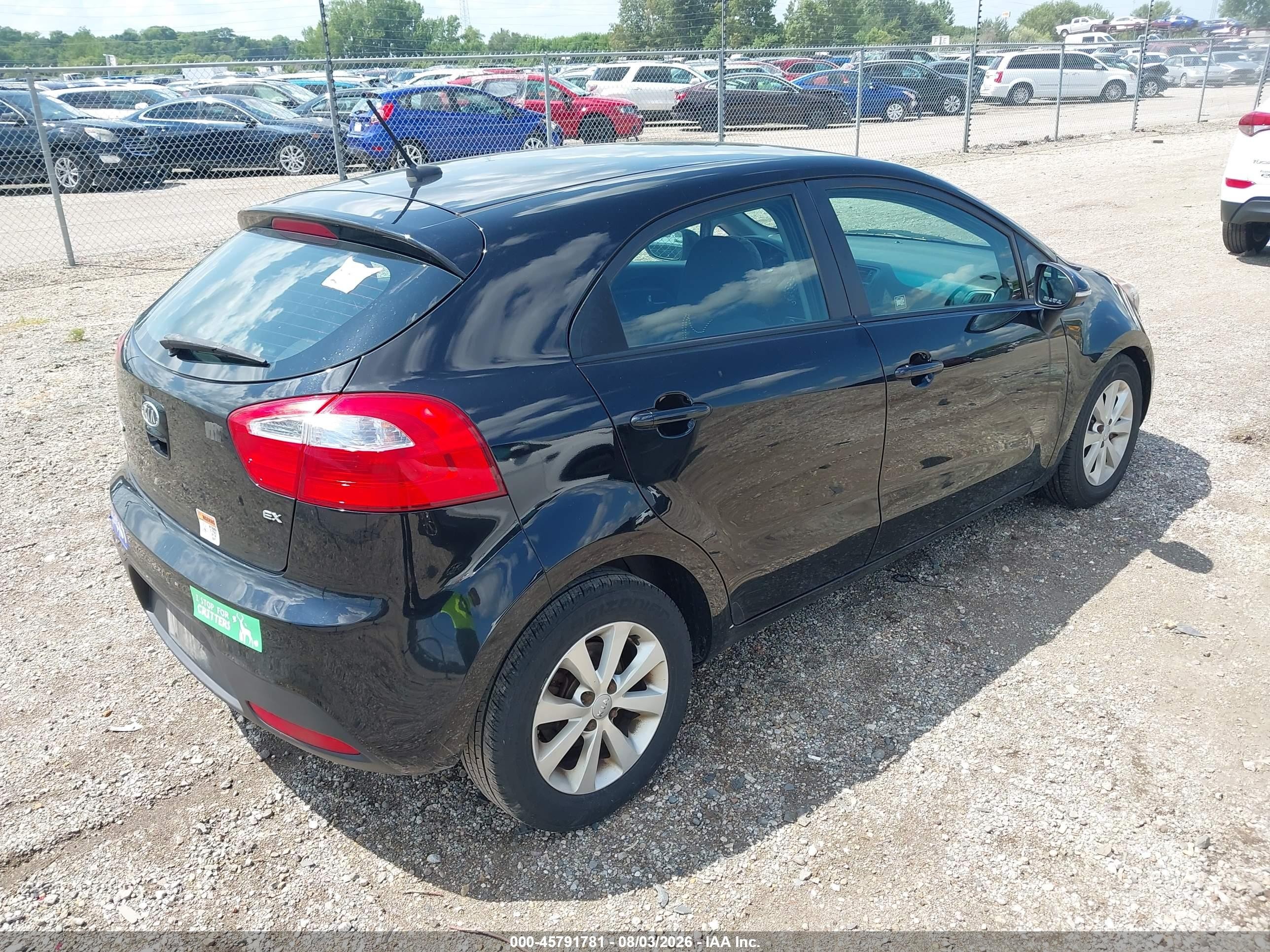 2013 Kia Rio Ex Черный vin: KNADN5A39D6107833