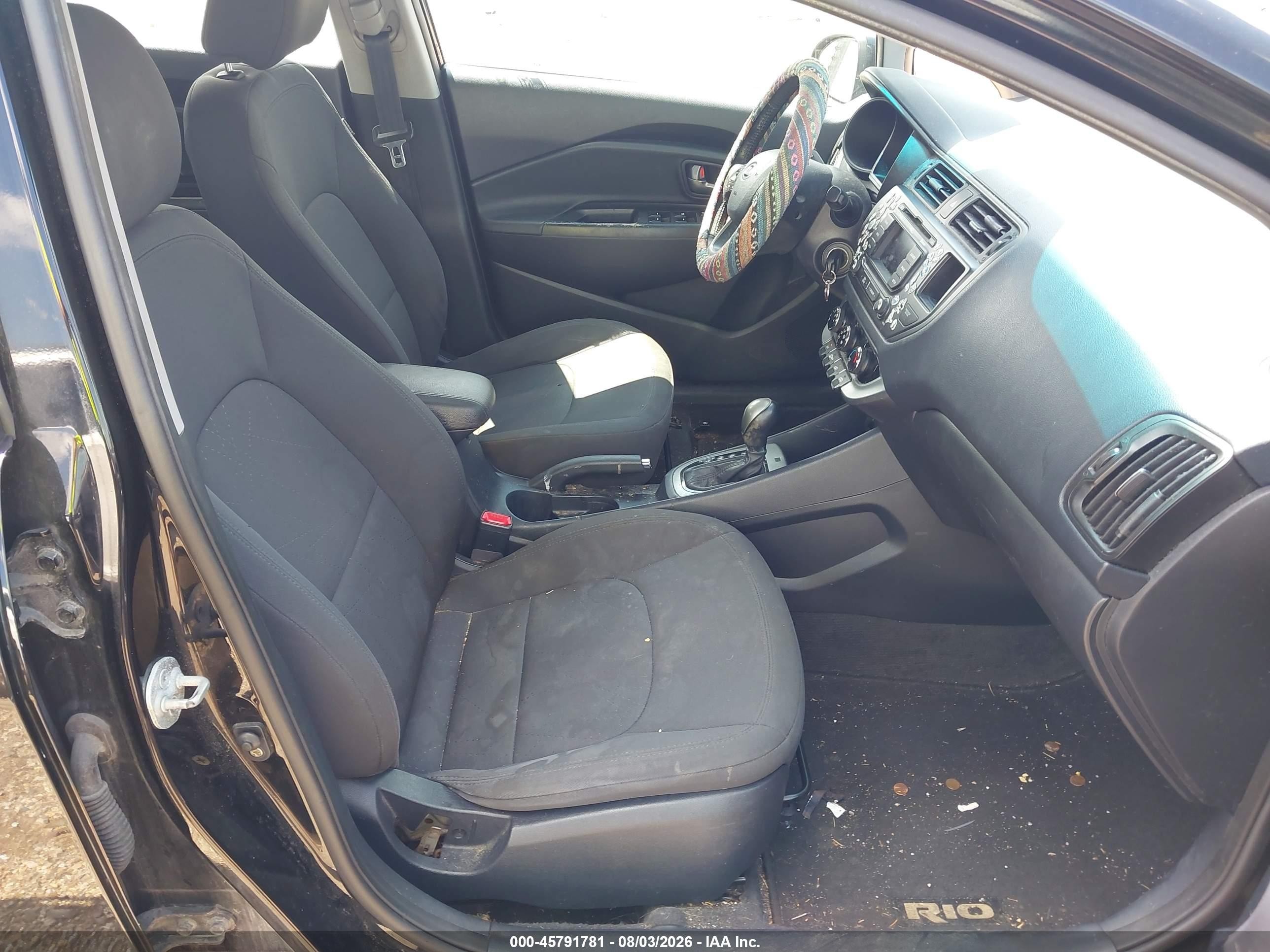 2013 Kia Rio Ex Черный vin: KNADN5A39D6107833