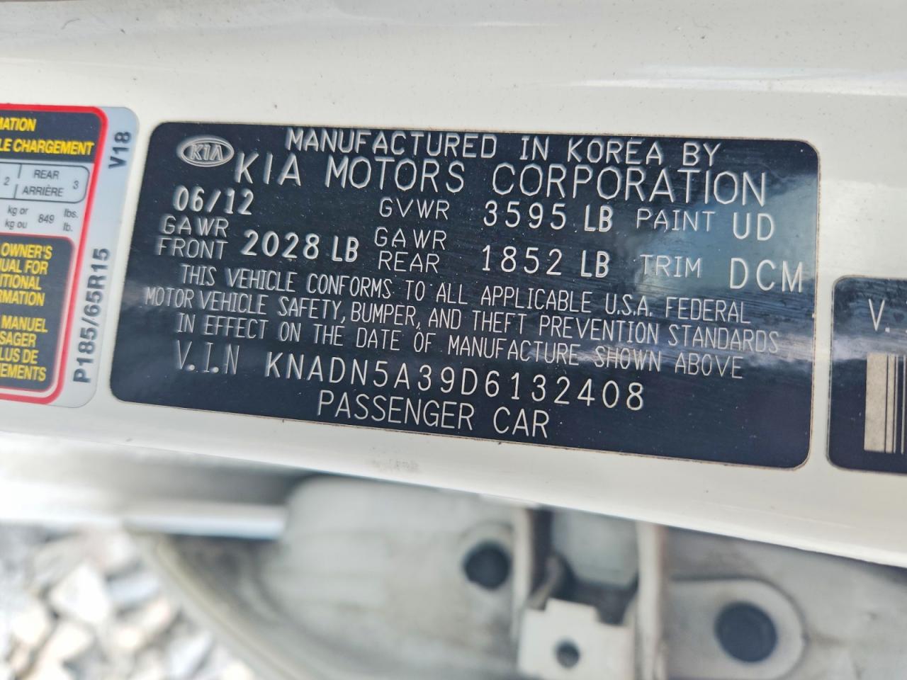 2013 Kia Rio 5-door Ex White vin: KNADN5A39D6132408
