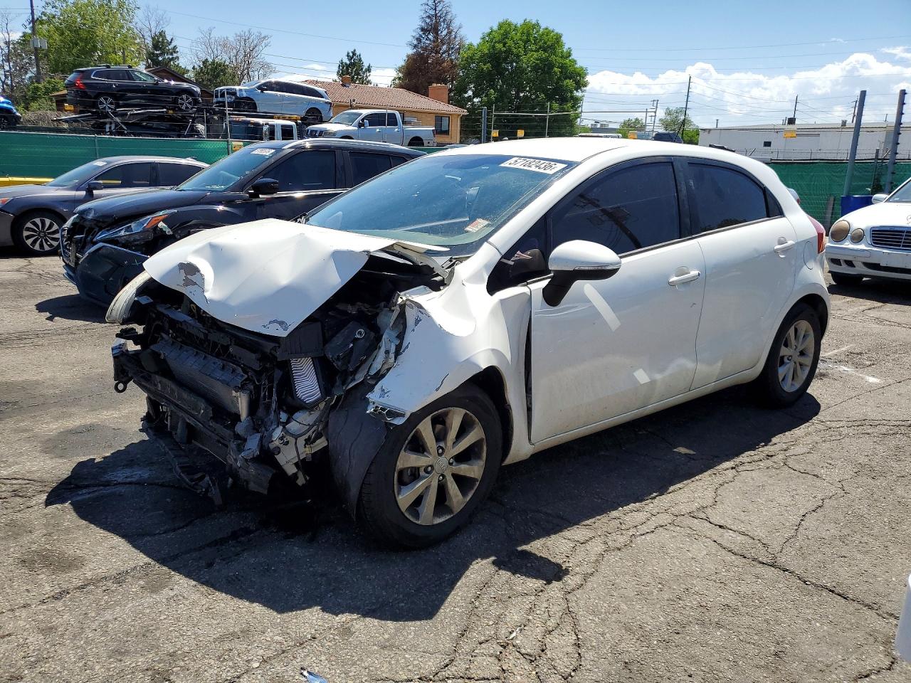2013 Kia Rio White vin: KNADN5A39D6137463