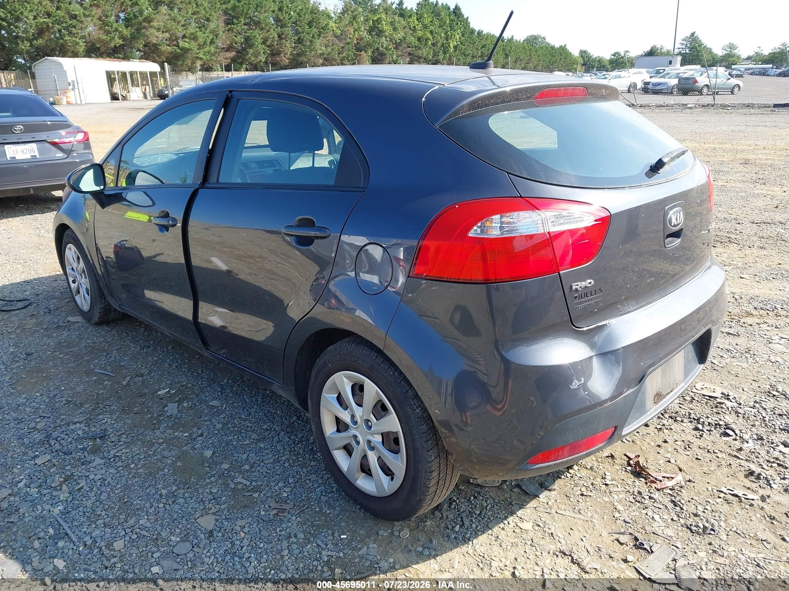 2013 Kia Rio Ex Gray vin: KNADN5A3XD6208380