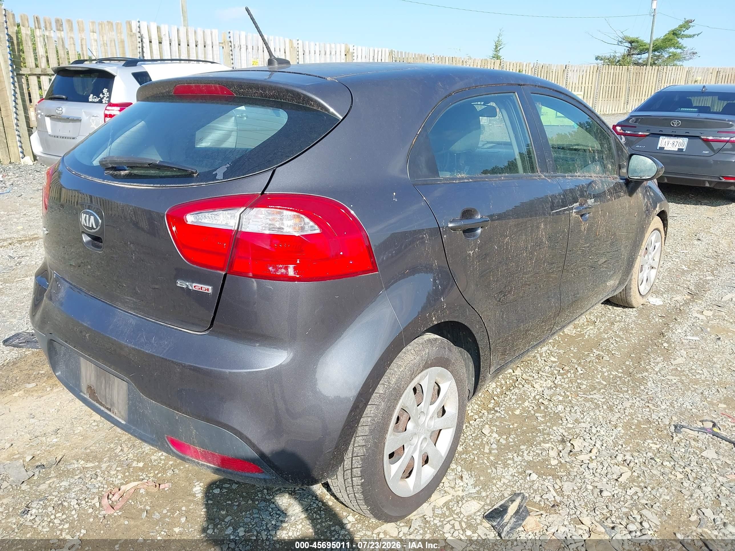 2013 Kia Rio Ex Gray vin: KNADN5A3XD6208380