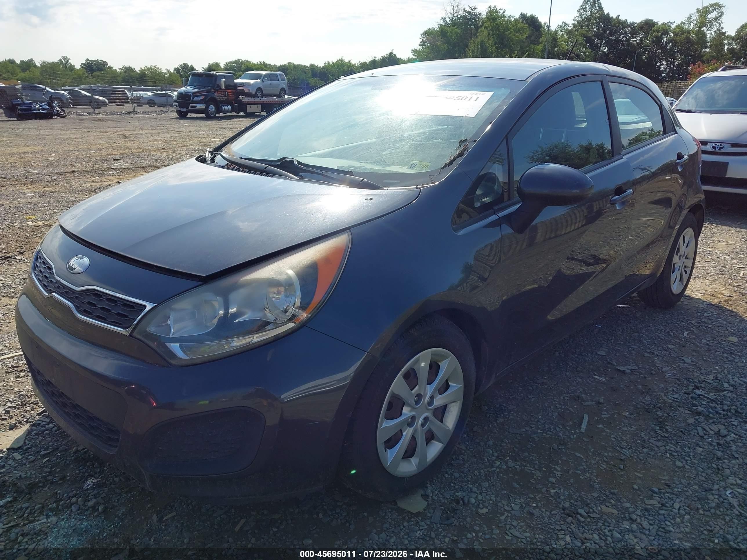 2013 Kia Rio Ex Gray vin: KNADN5A3XD6208380