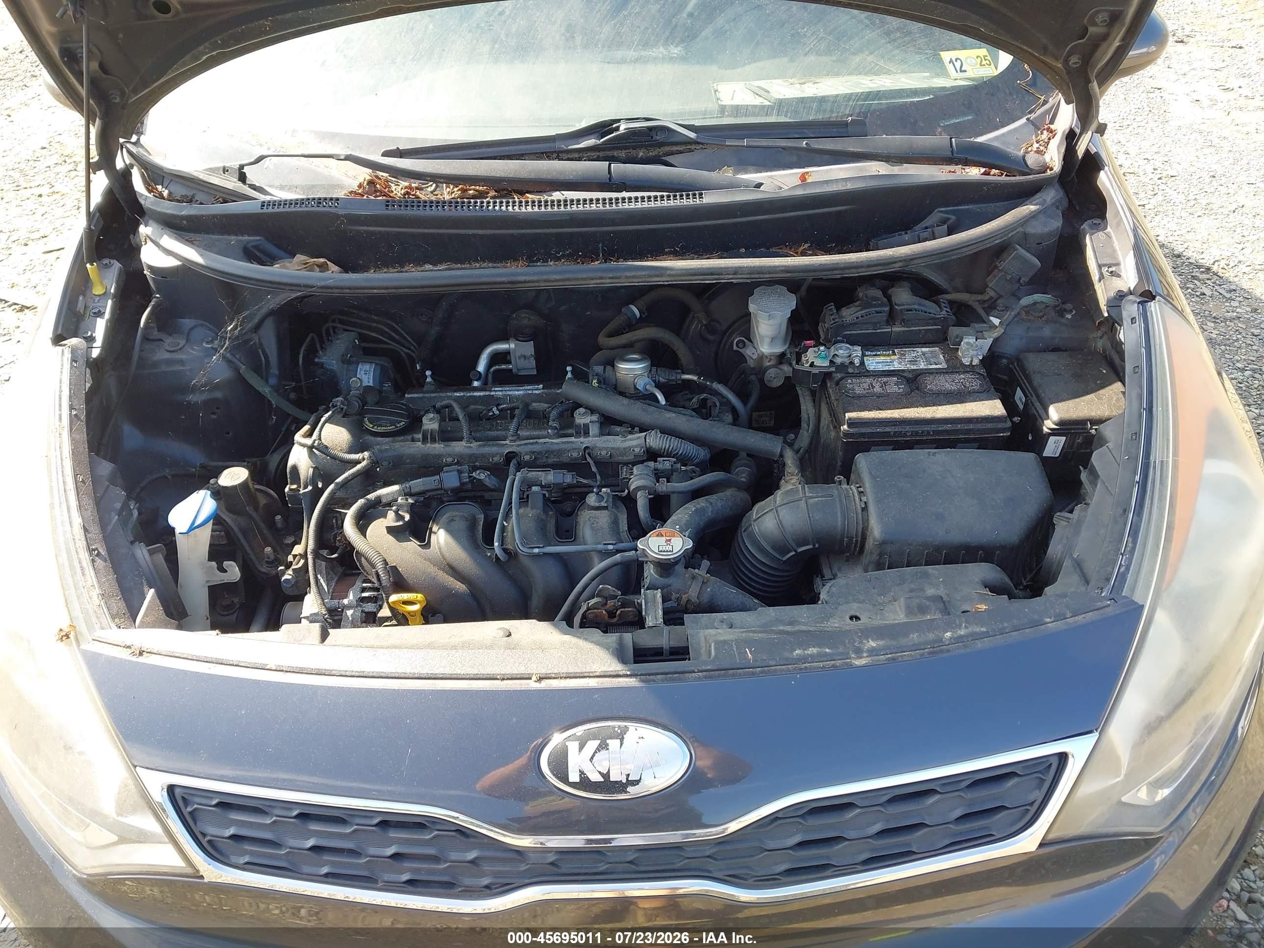 2013 Kia Rio Ex Gray vin: KNADN5A3XD6208380