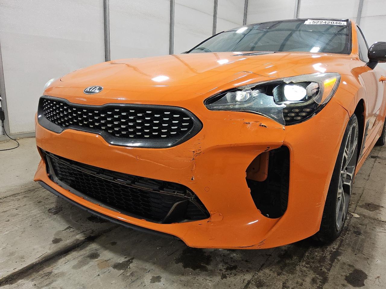 2019 Kia Stinger Gt Orange vin: KNAE35LC4K6069240 Damage: Front Bumper/Cover, Broken, Replacement Required