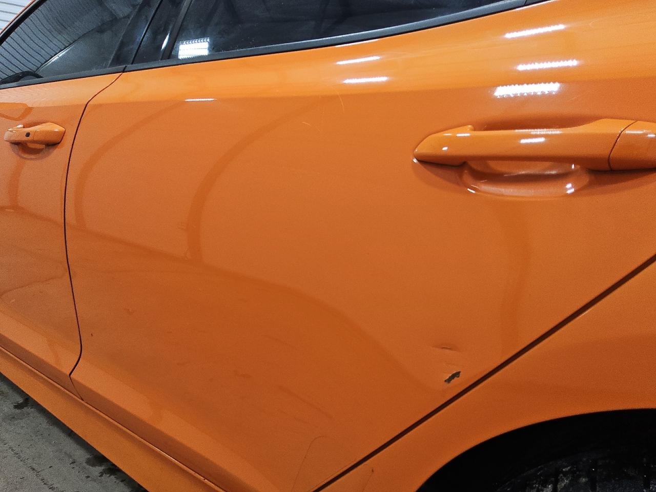 2019 Kia Stinger Gt Orange vin: KNAE35LC4K6069240 Damage: Left Rear Door, Dent(S) W/ Paint Dmg, 2 To 3 Inches