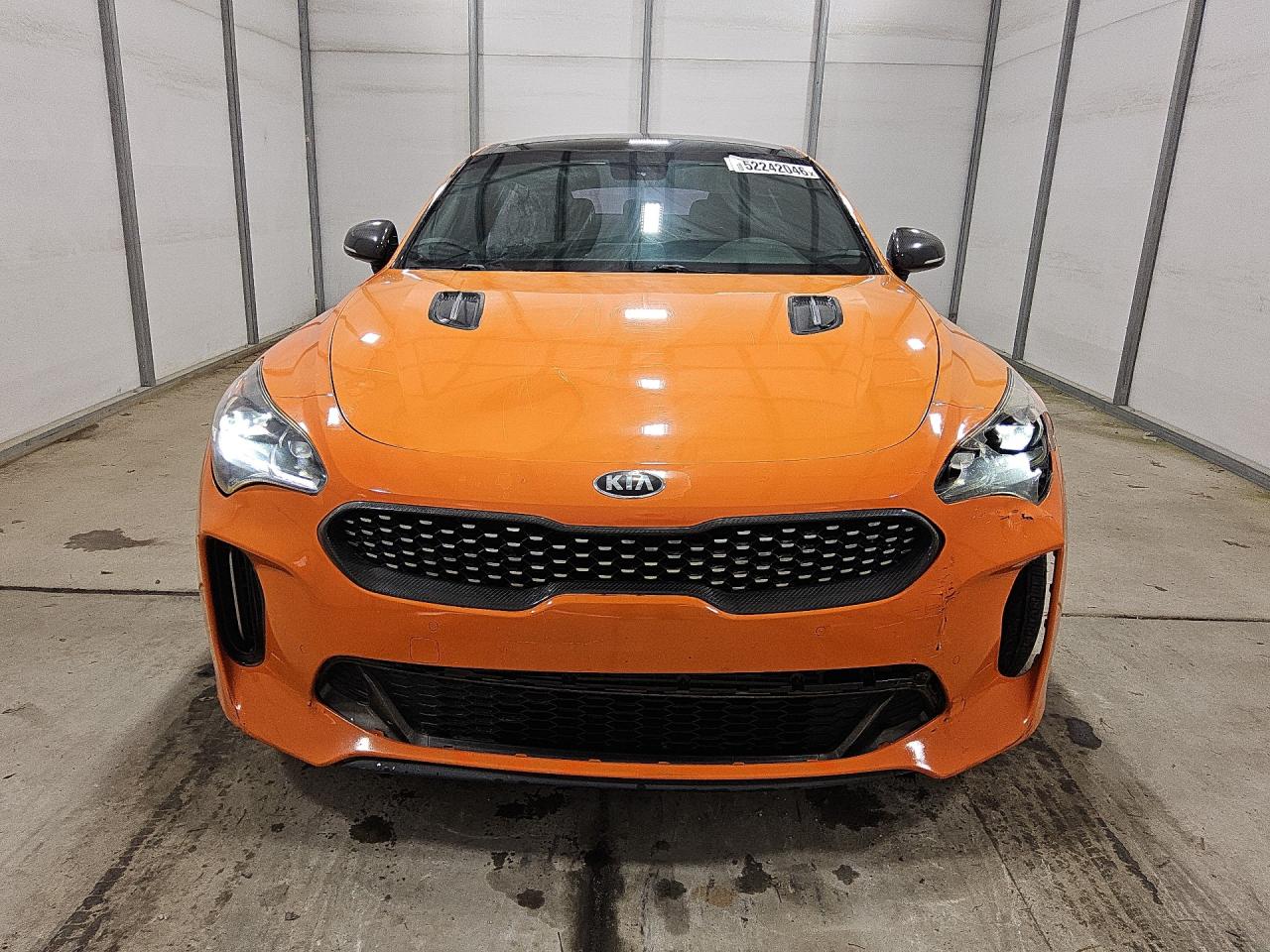 2019 Kia Stinger Gt Orange vin: KNAE35LC4K6069240 Damage: Front Bumper Left Molding, Missing, Replacement Required
