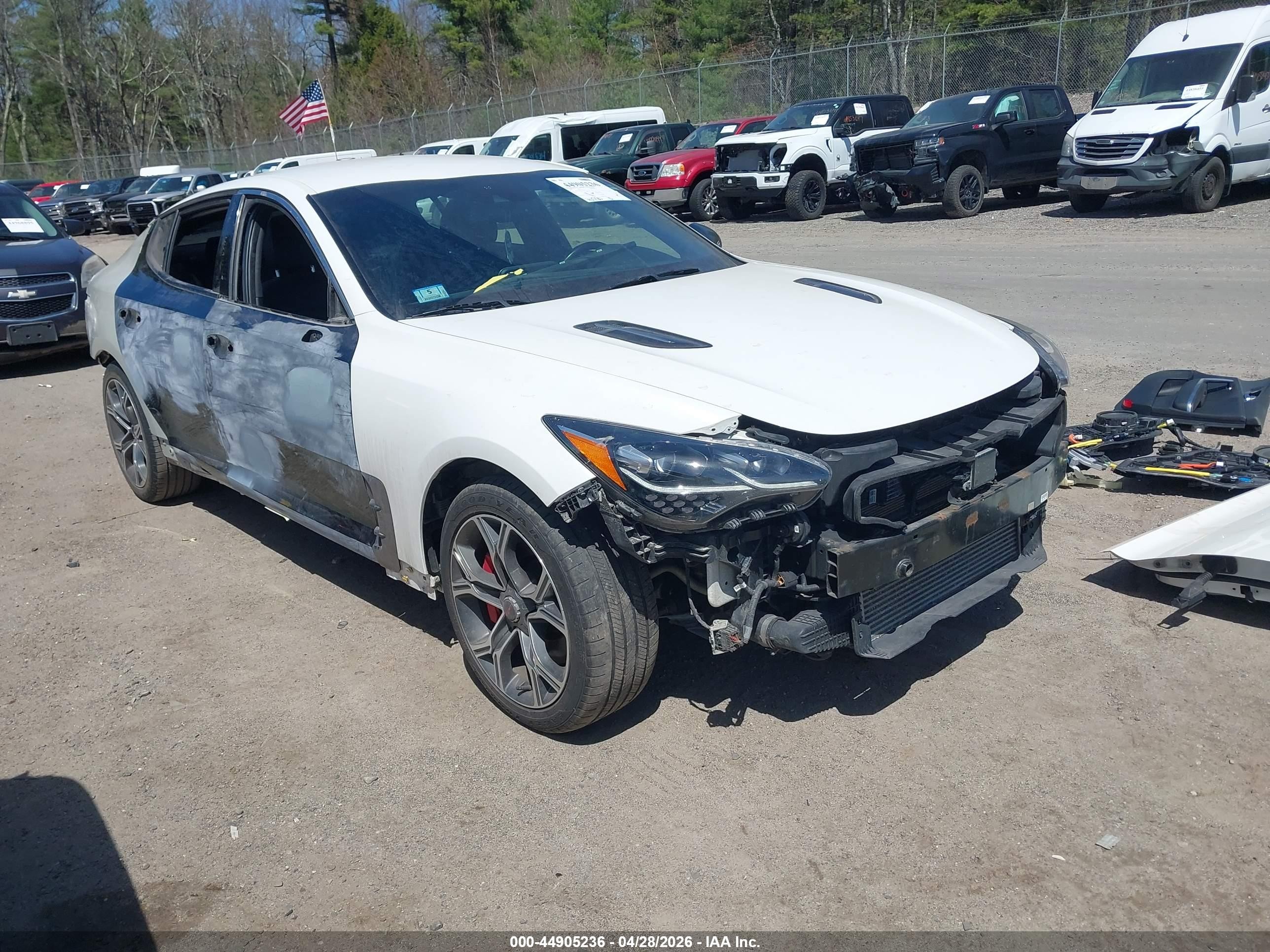 2018 Kia Stinger Gt White vin: KNAE35LCXJ6027136