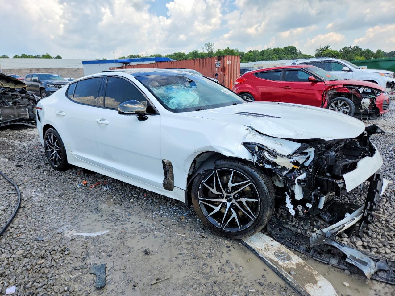 2022 Kia Stinger Gt Line White vin: KNAE35LD1N6114101