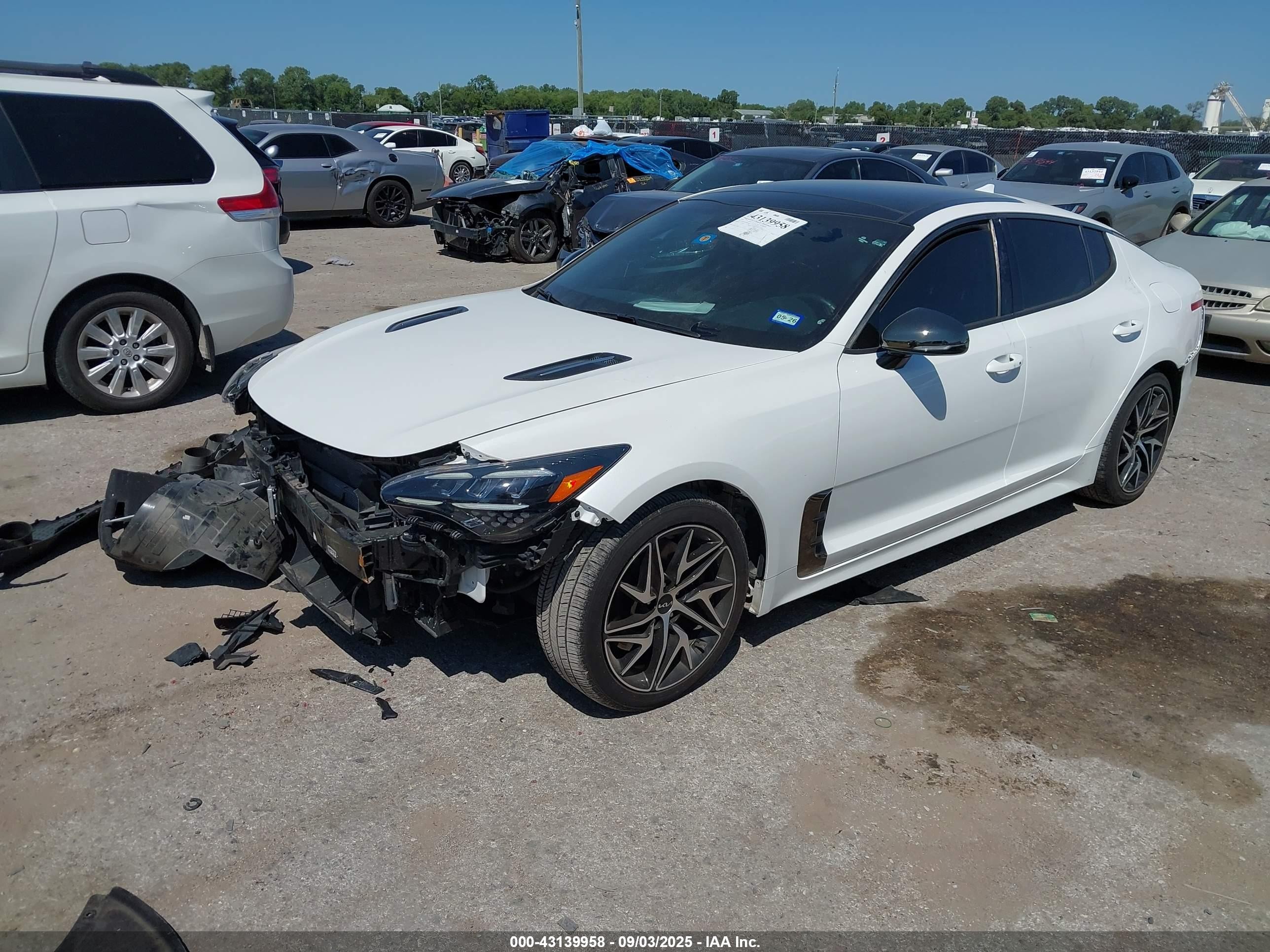 2023 Kia Stinger Gt-line White vin: KNAE35LD6P6131415