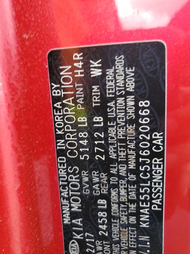 2018 Kia Stinger Gt2 Бордовый vin: KNAE55LC5J6020668