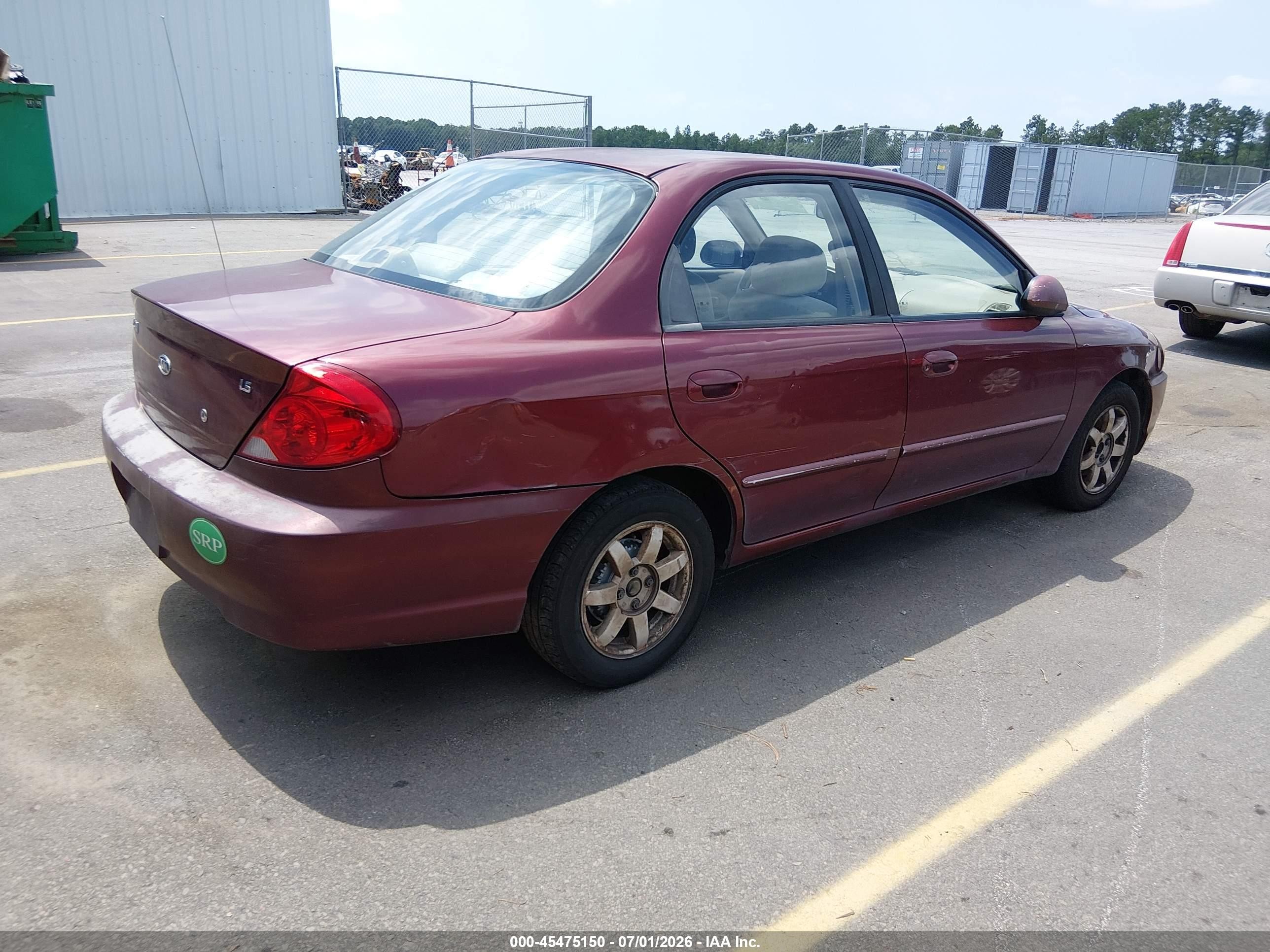 2003 Kia Spectra Ls Burgundy vin: KNAFB121435214977