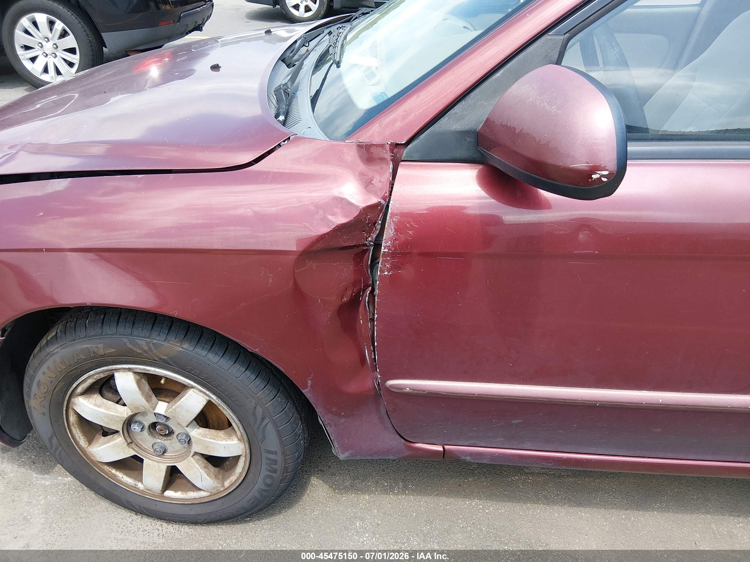 2003 Kia Spectra Ls Burgundy vin: KNAFB121435214977