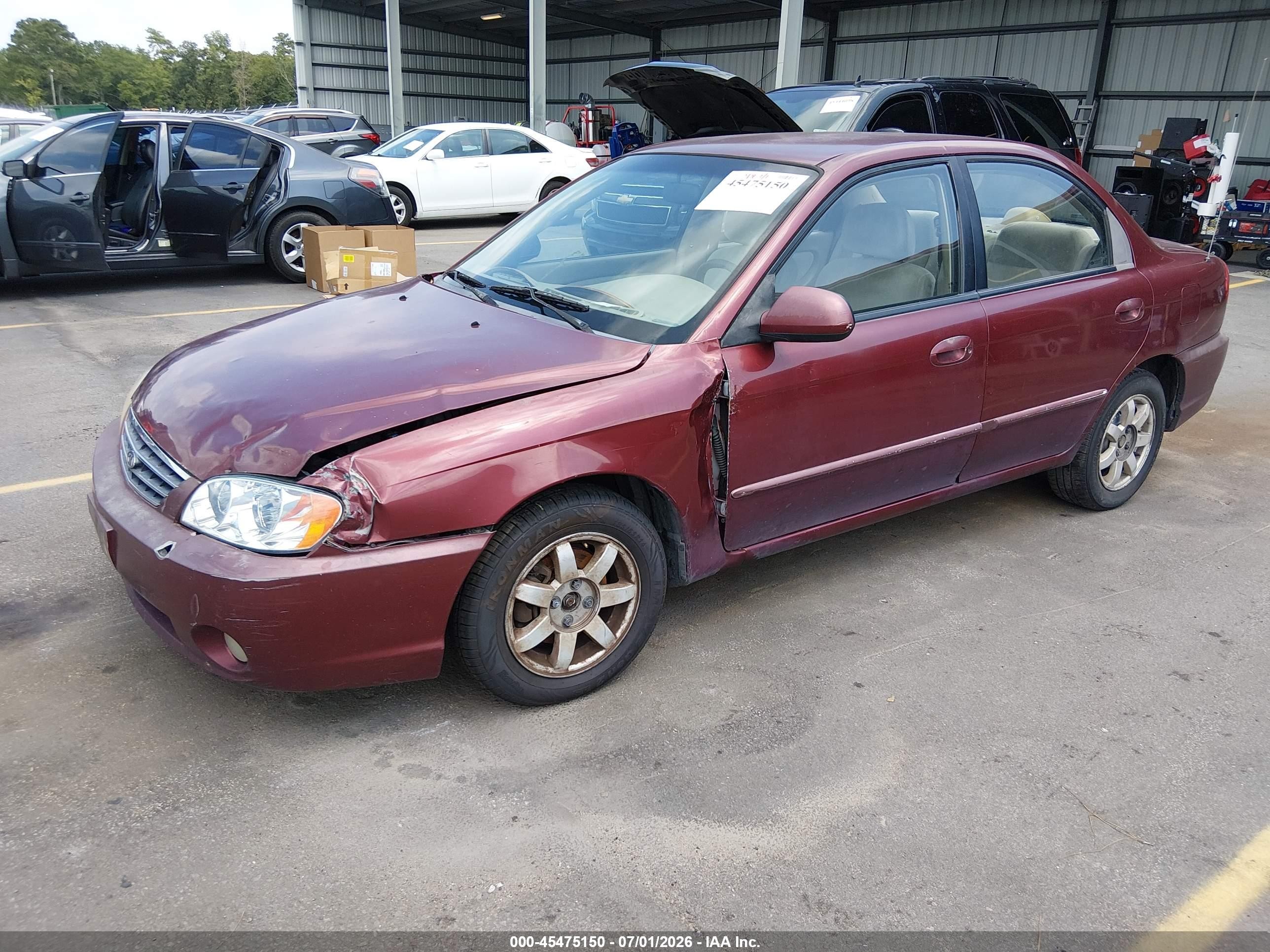 2003 Kia Spectra Ls Burgundy vin: KNAFB121435214977