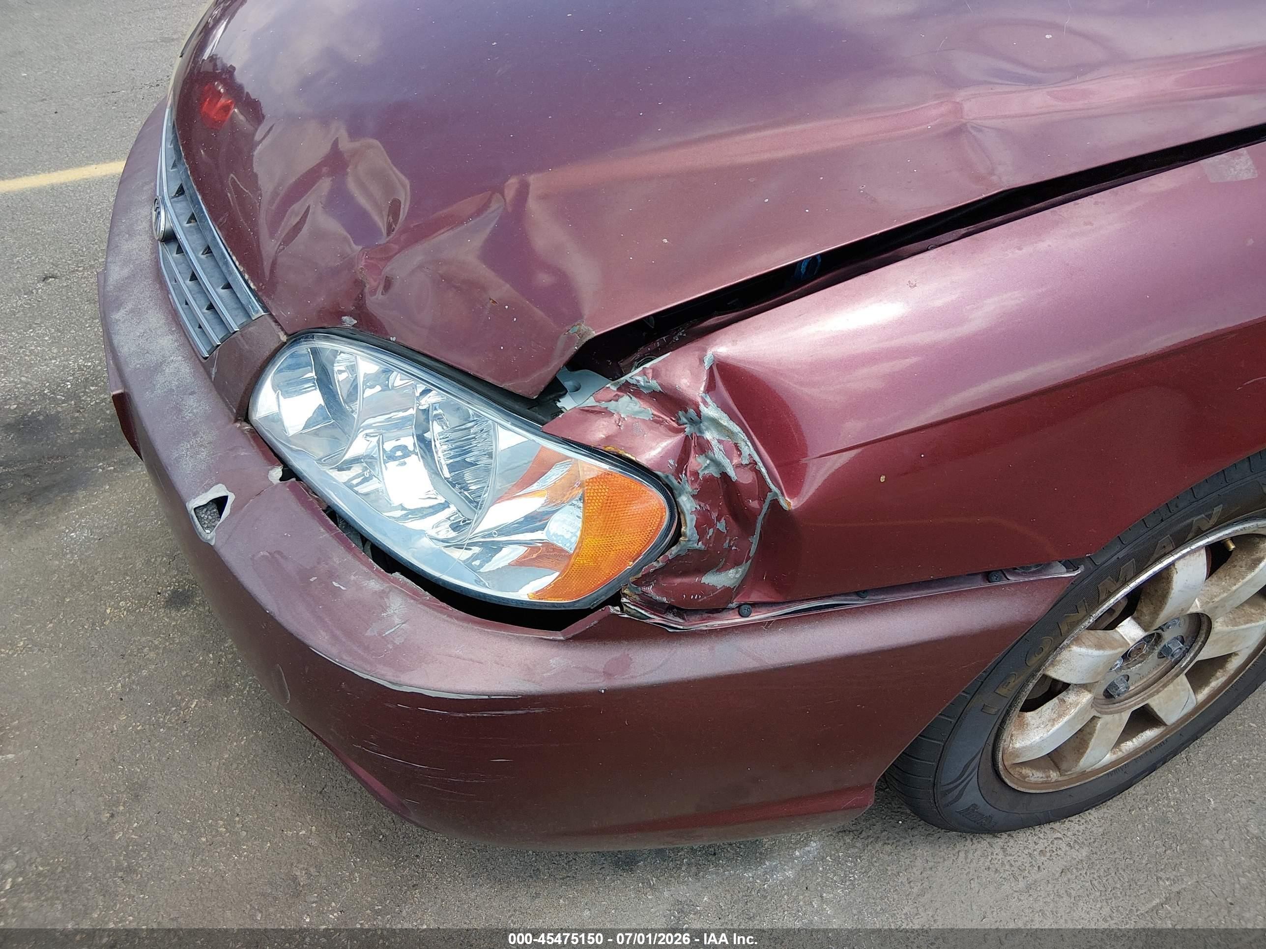 2003 Kia Spectra Ls Burgundy vin: KNAFB121435214977