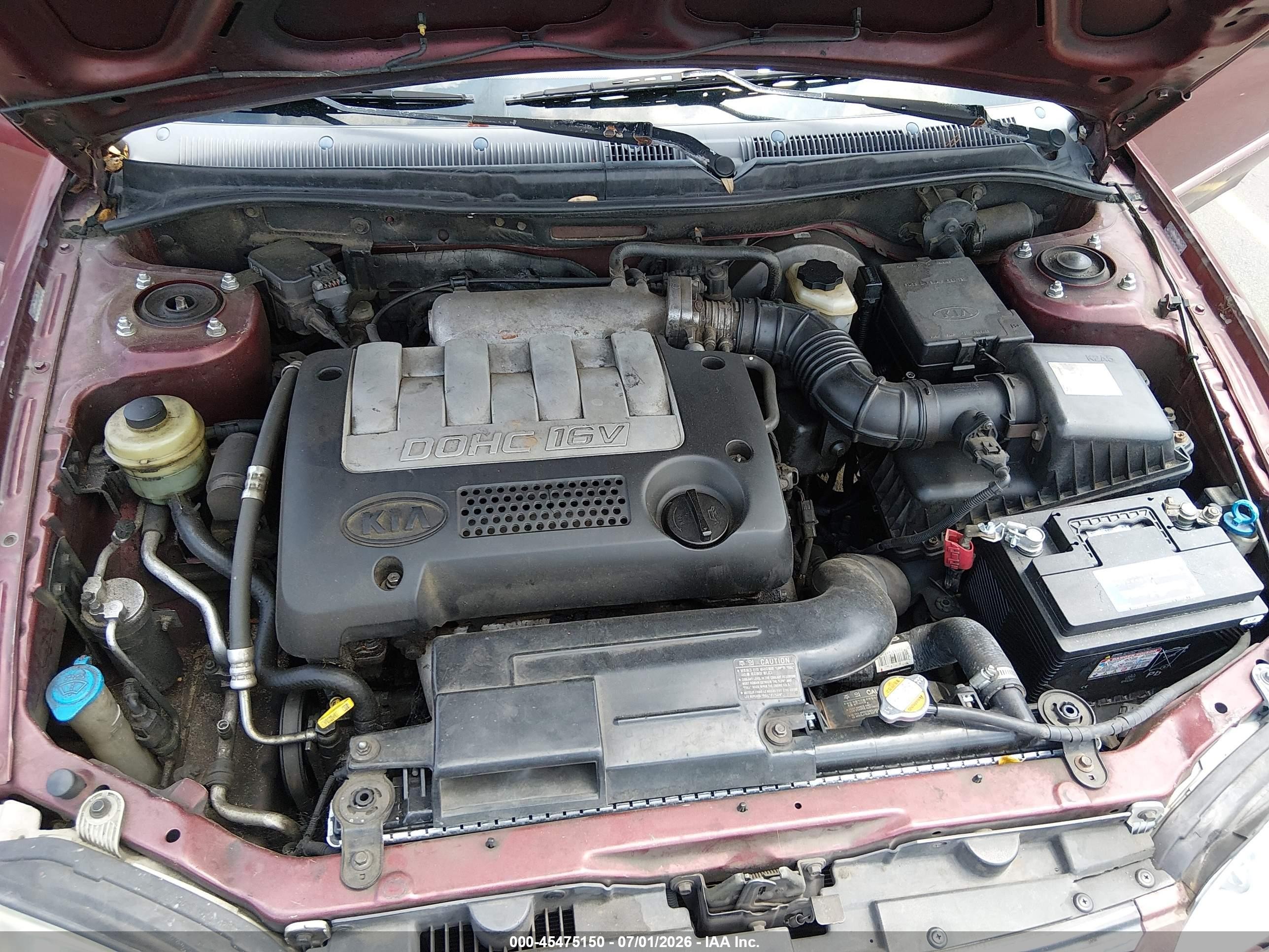 2003 Kia Spectra Ls Burgundy vin: KNAFB121435214977