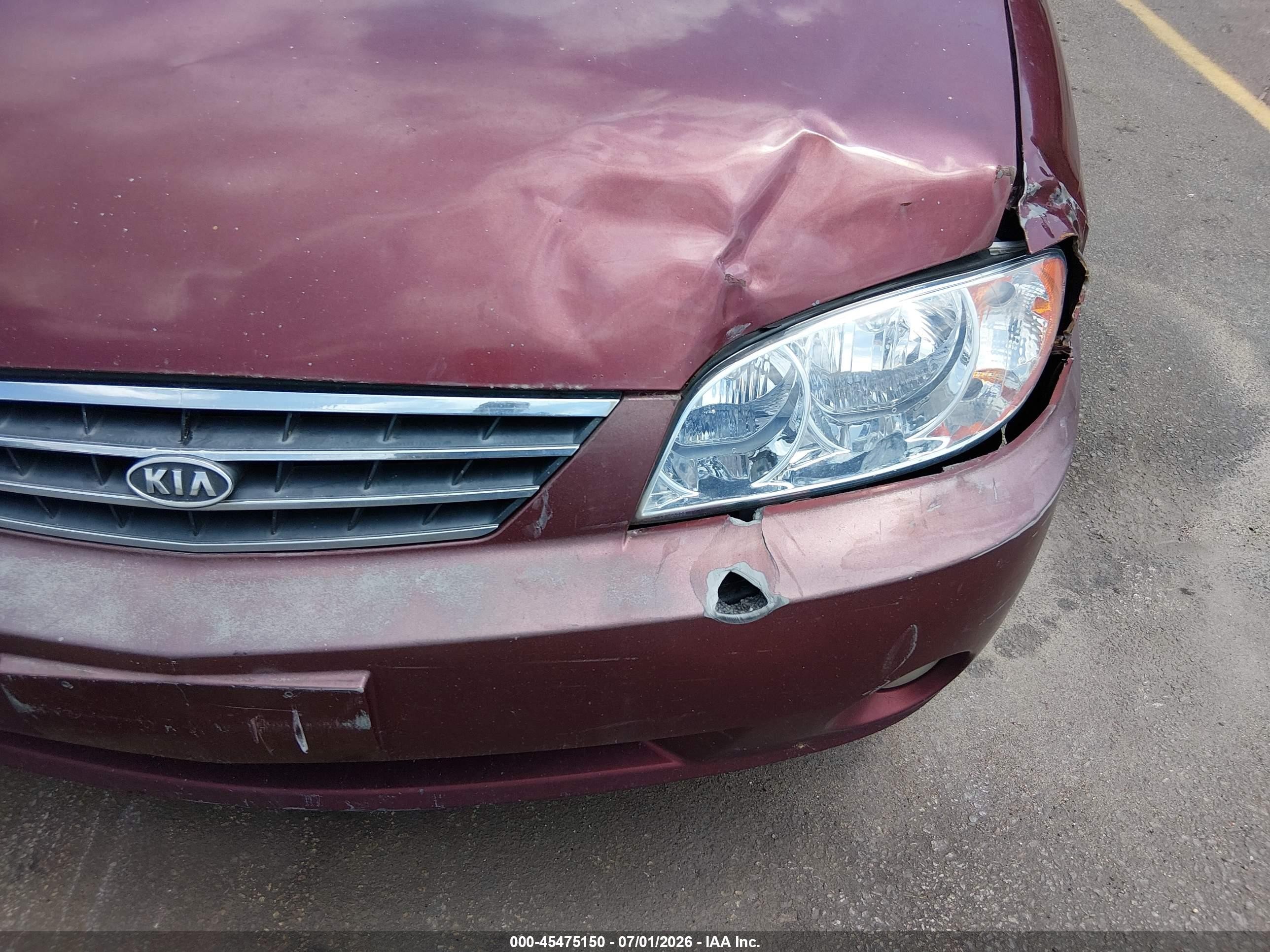 2003 Kia Spectra Ls Burgundy vin: KNAFB121435214977