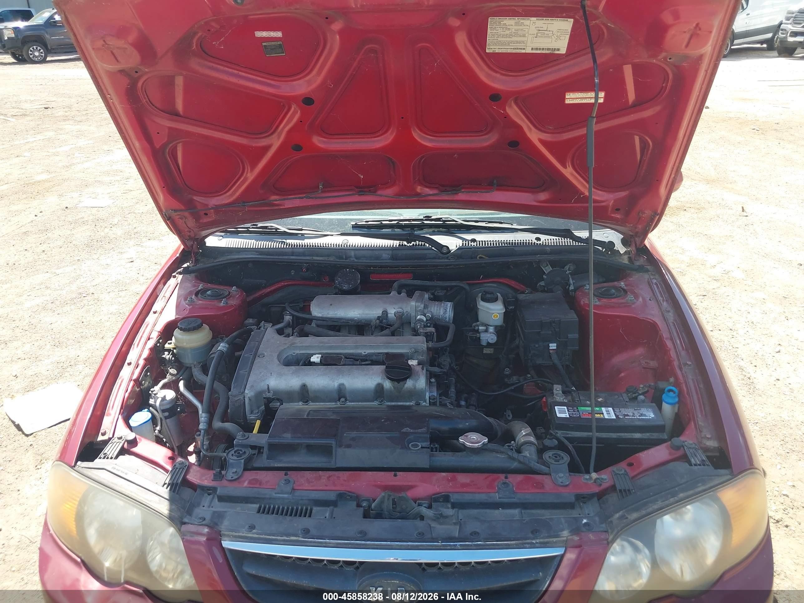 2003 Kia Spectra Gs/gsx Red vin: KNAFB161335120177
