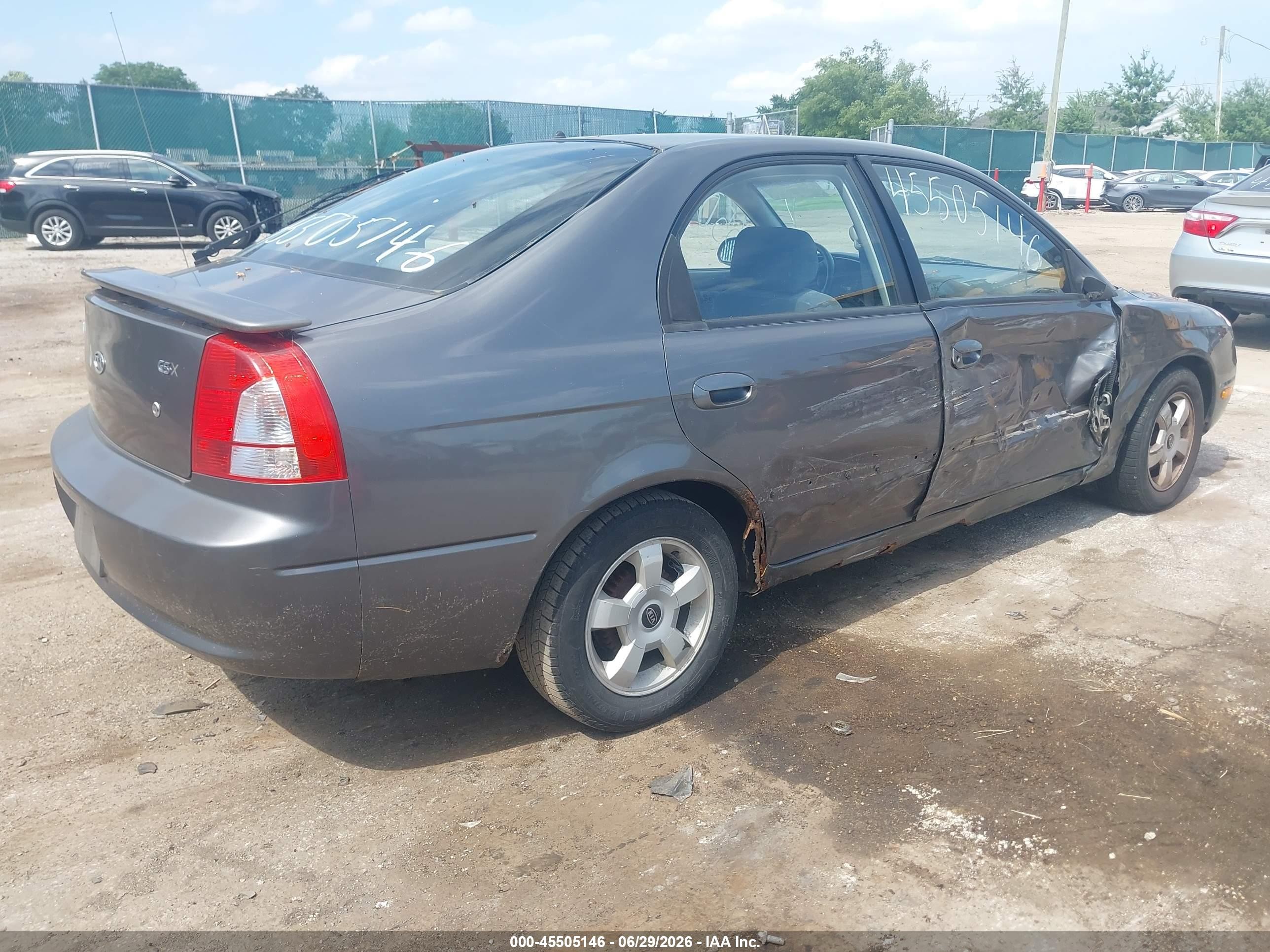 2003 Kia Spectra Gs/gsx Серый vin: KNAFB161635111456