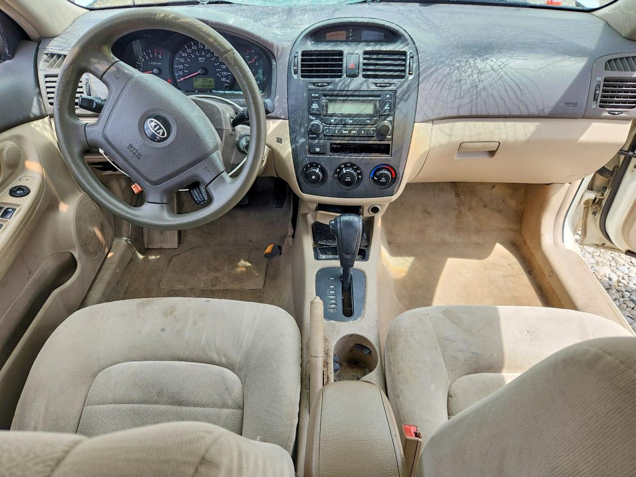 2006 Kia Spectra Ex White vin: KNAFE121065356044