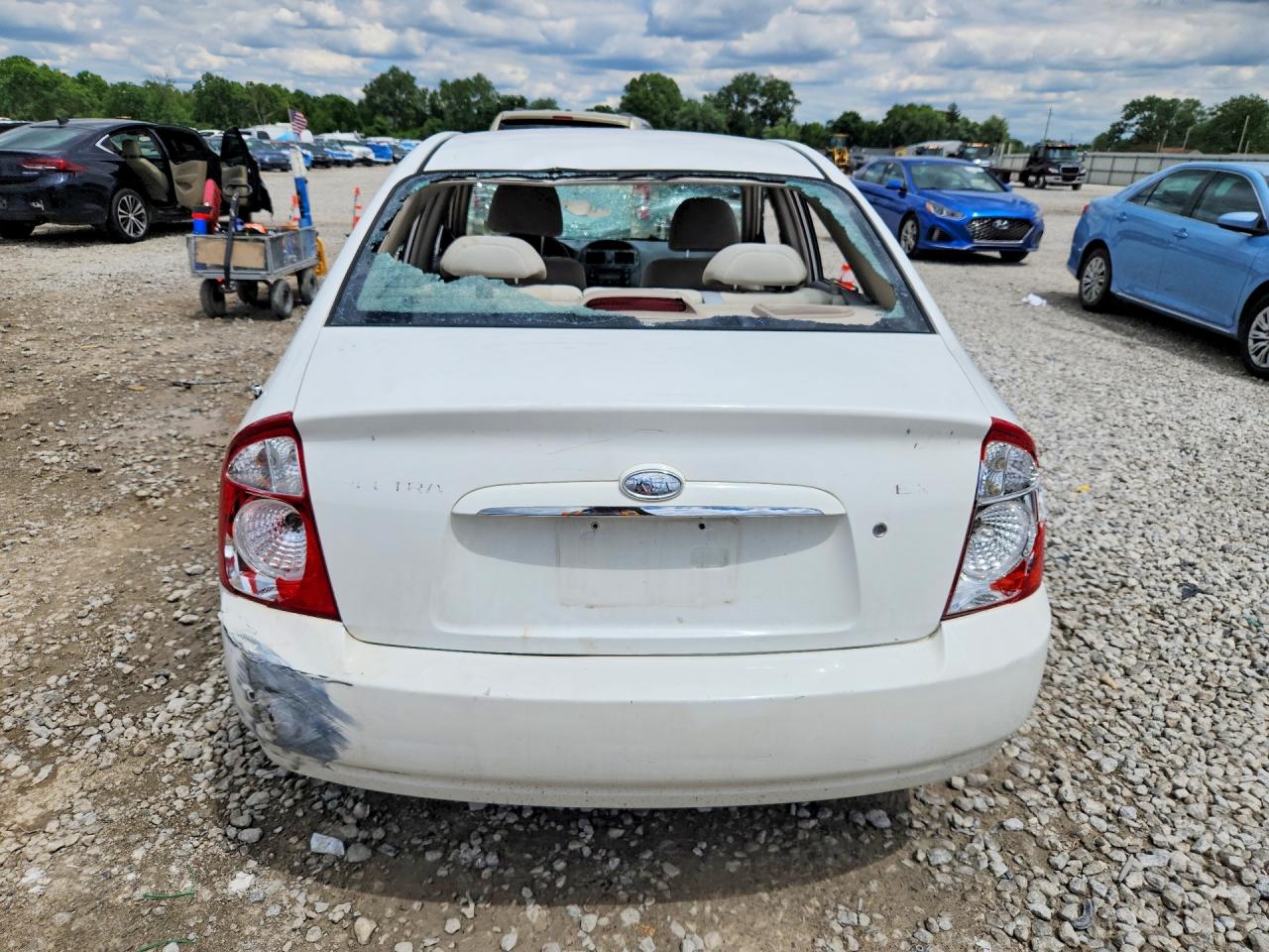 2006 Kia Spectra Ex White vin: KNAFE121065356044