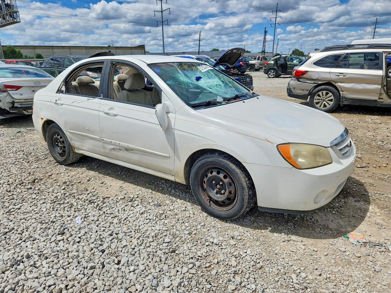 2006 Kia Spectra Ex White vin: KNAFE121065356044