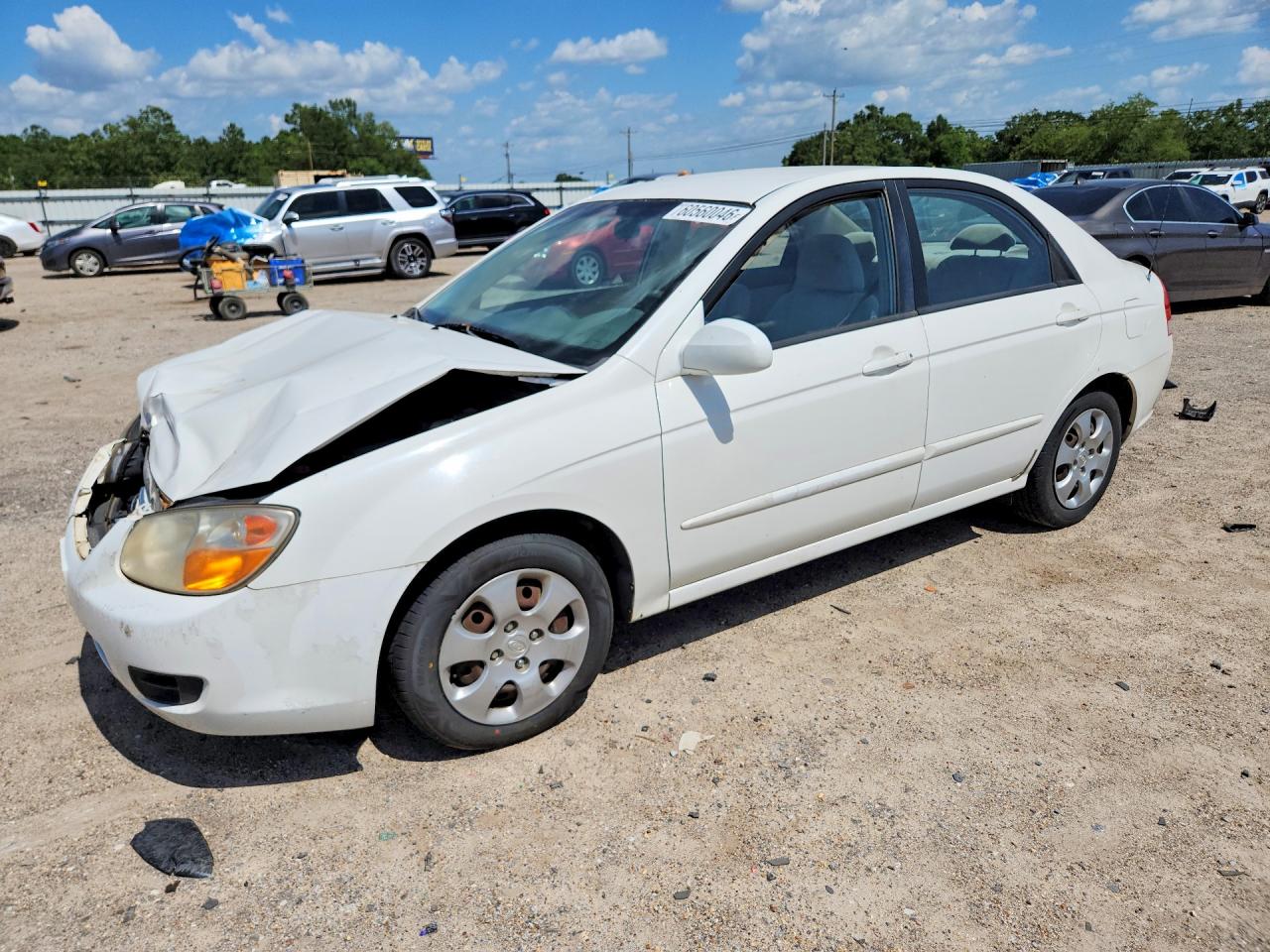 2007 Kia Spectra Lx White vin: KNAFE121075434355