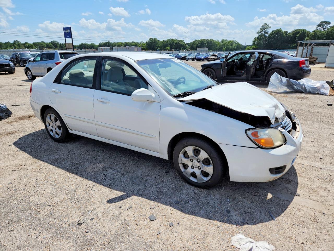 2007 Kia Spectra Lx White vin: KNAFE121075434355