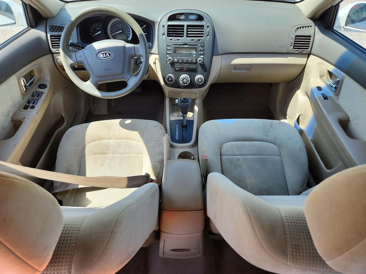 2007 Kia Spectra Lx White vin: KNAFE121075434355