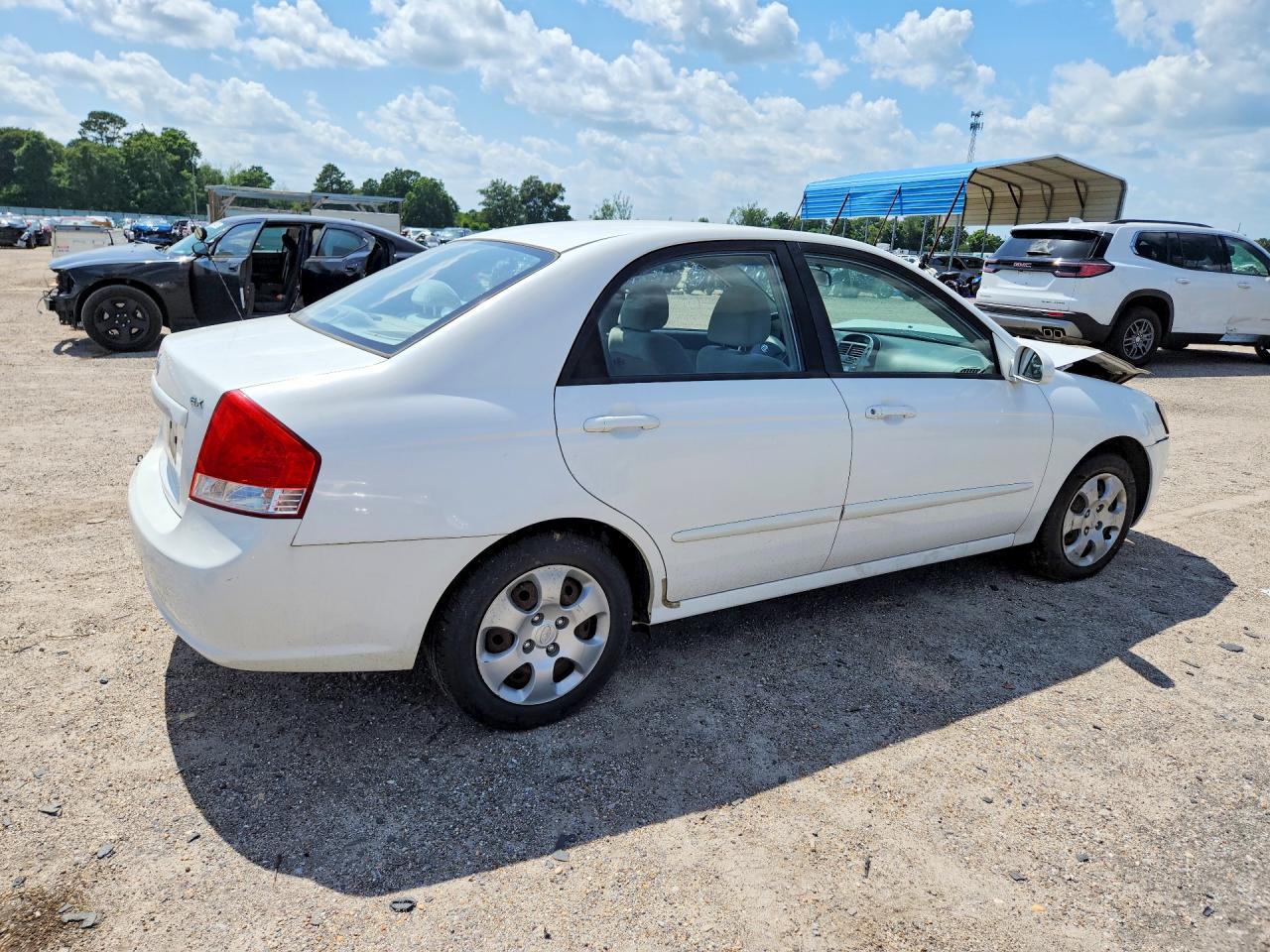 2007 Kia Spectra Lx White vin: KNAFE121075434355
