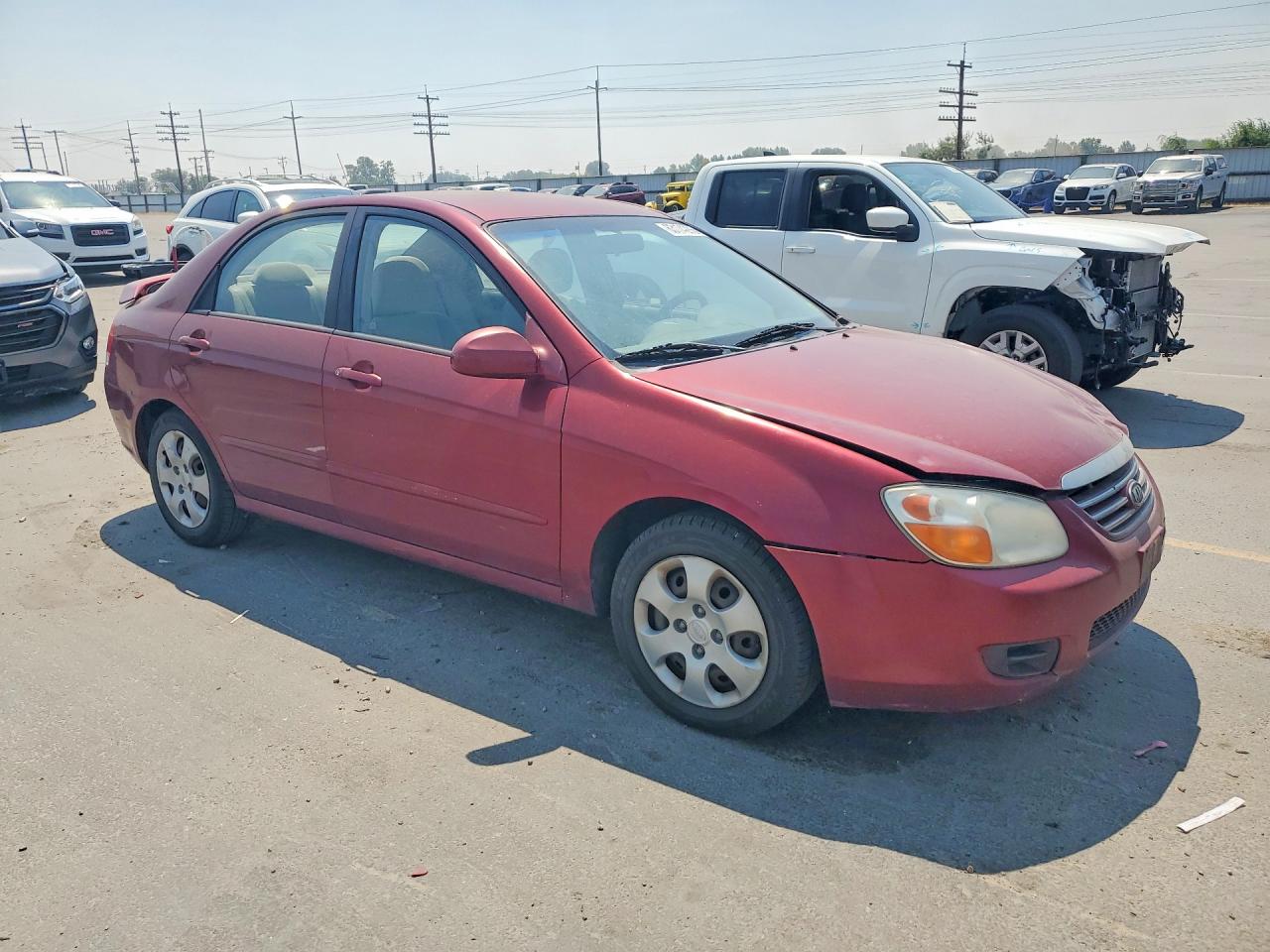 2007 Kia Spectra Lx Red vin: KNAFE121075438695