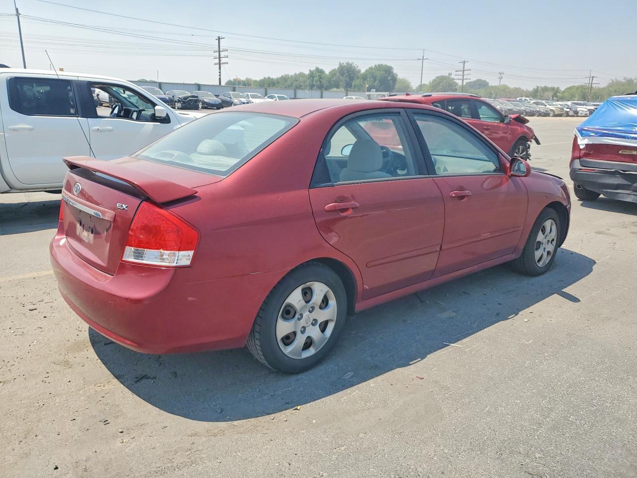 2007 Kia Spectra Lx Red vin: KNAFE121075438695