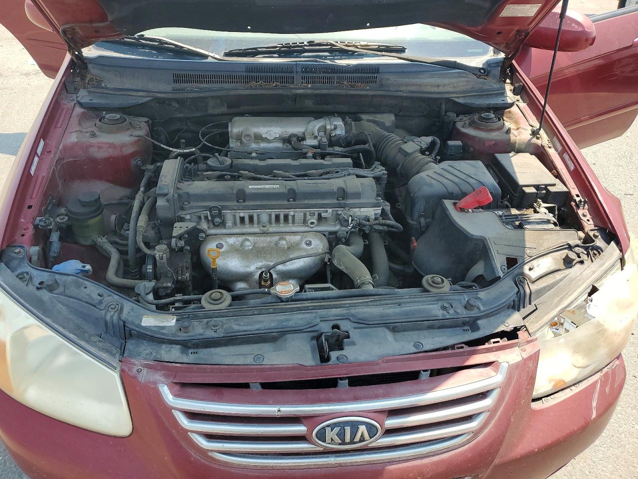 2007 Kia Spectra Lx Red vin: KNAFE121075438695