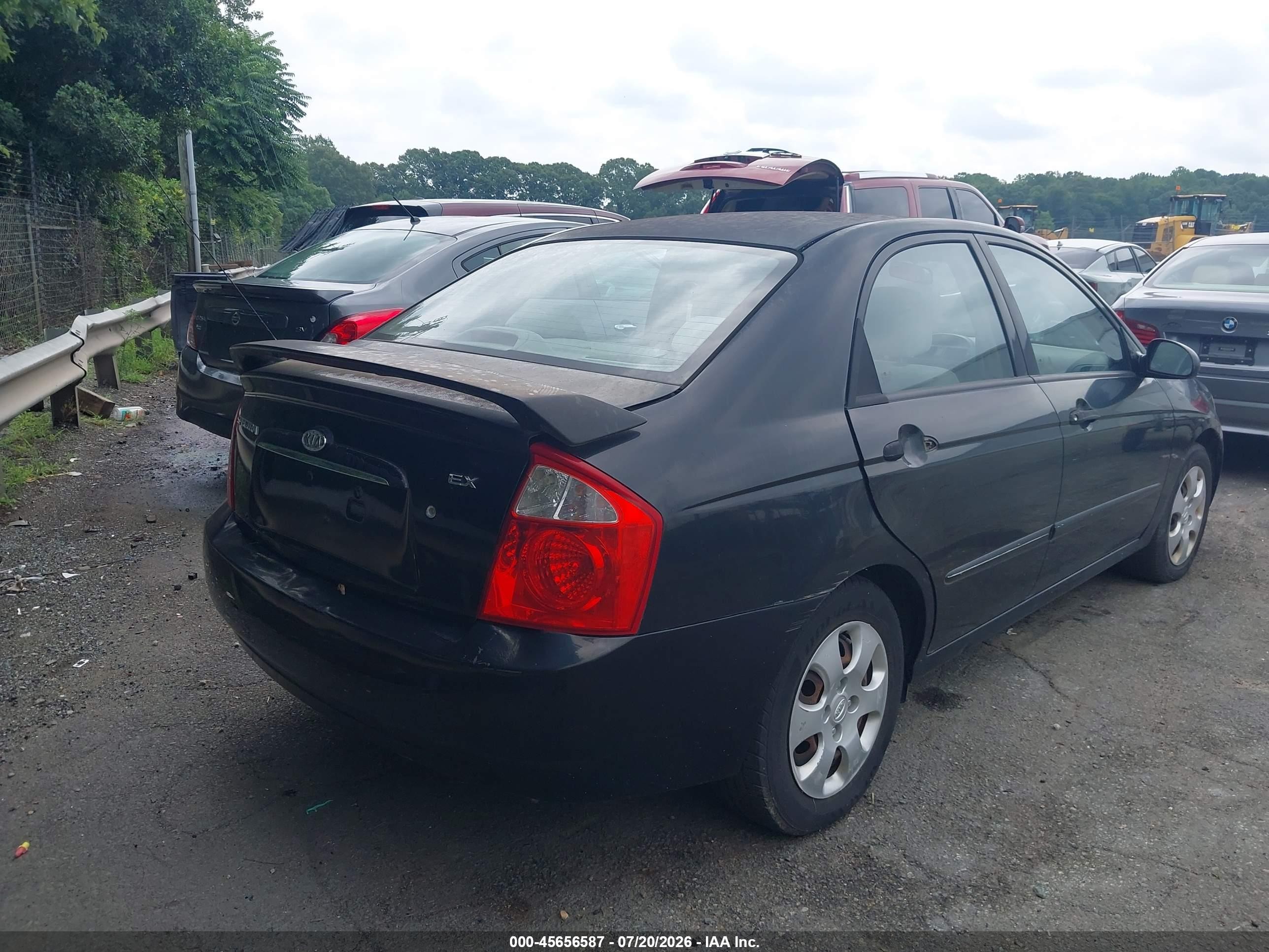 2006 Kia Spectra Ex/lx/sx Black vin: KNAFE121165298400