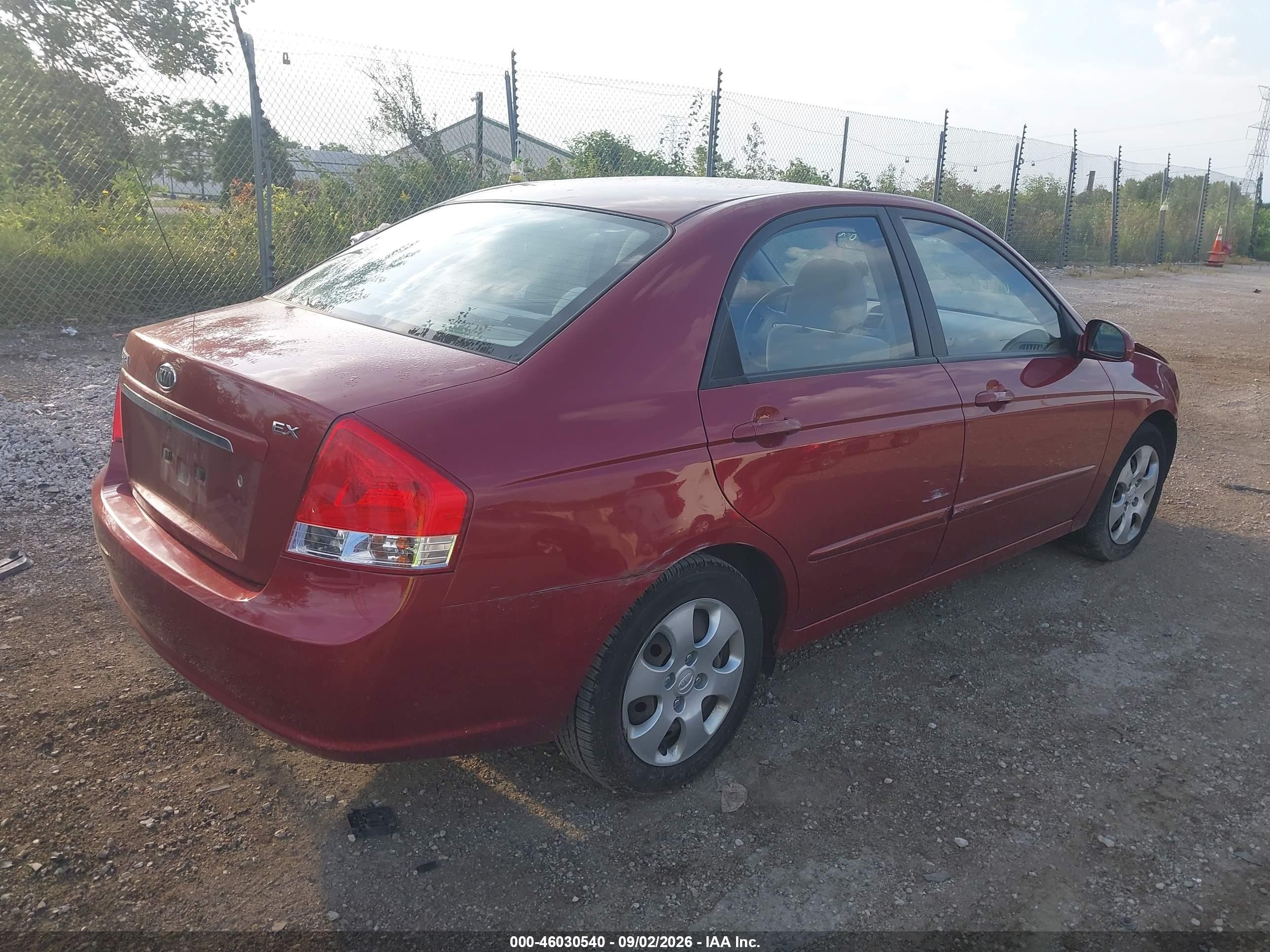 2008 Kia Spectra Ex Red vin: KNAFE121185541710