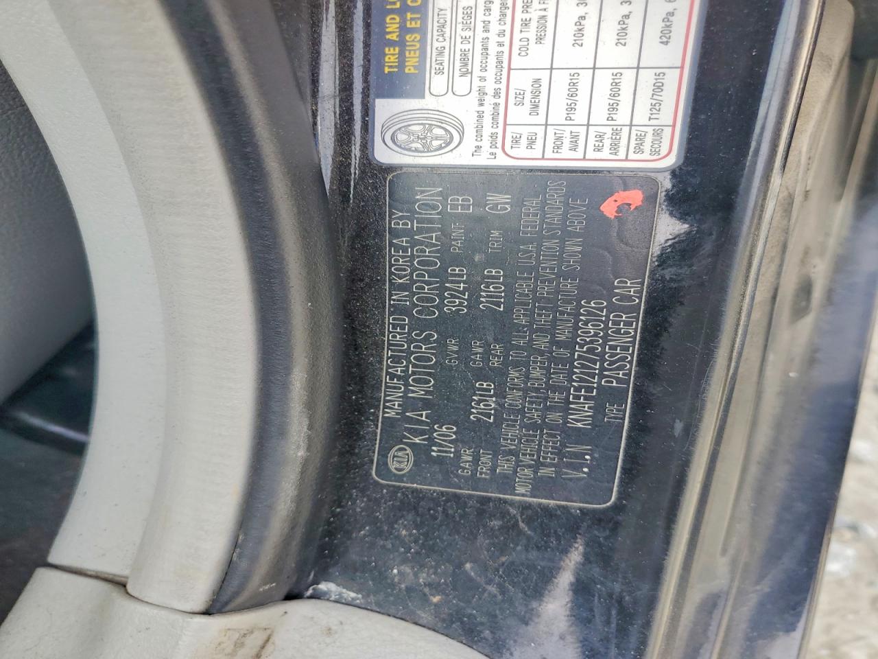 2007 Kia Spectra Lx Silver vin: KNAFE121275396126