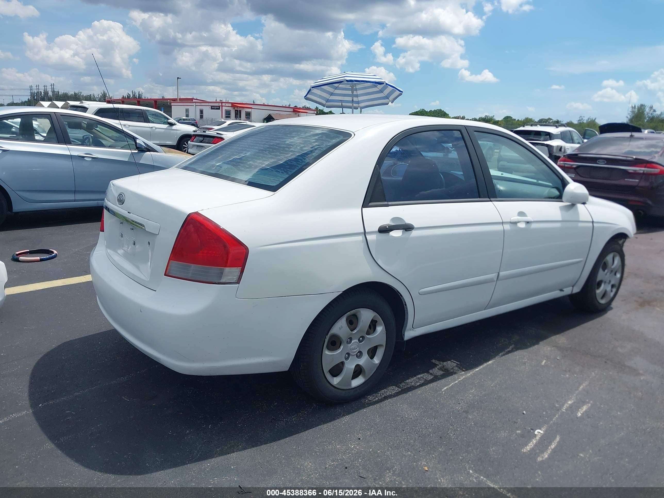 2008 Kia Spectra Ex White vin: KNAFE121285548441