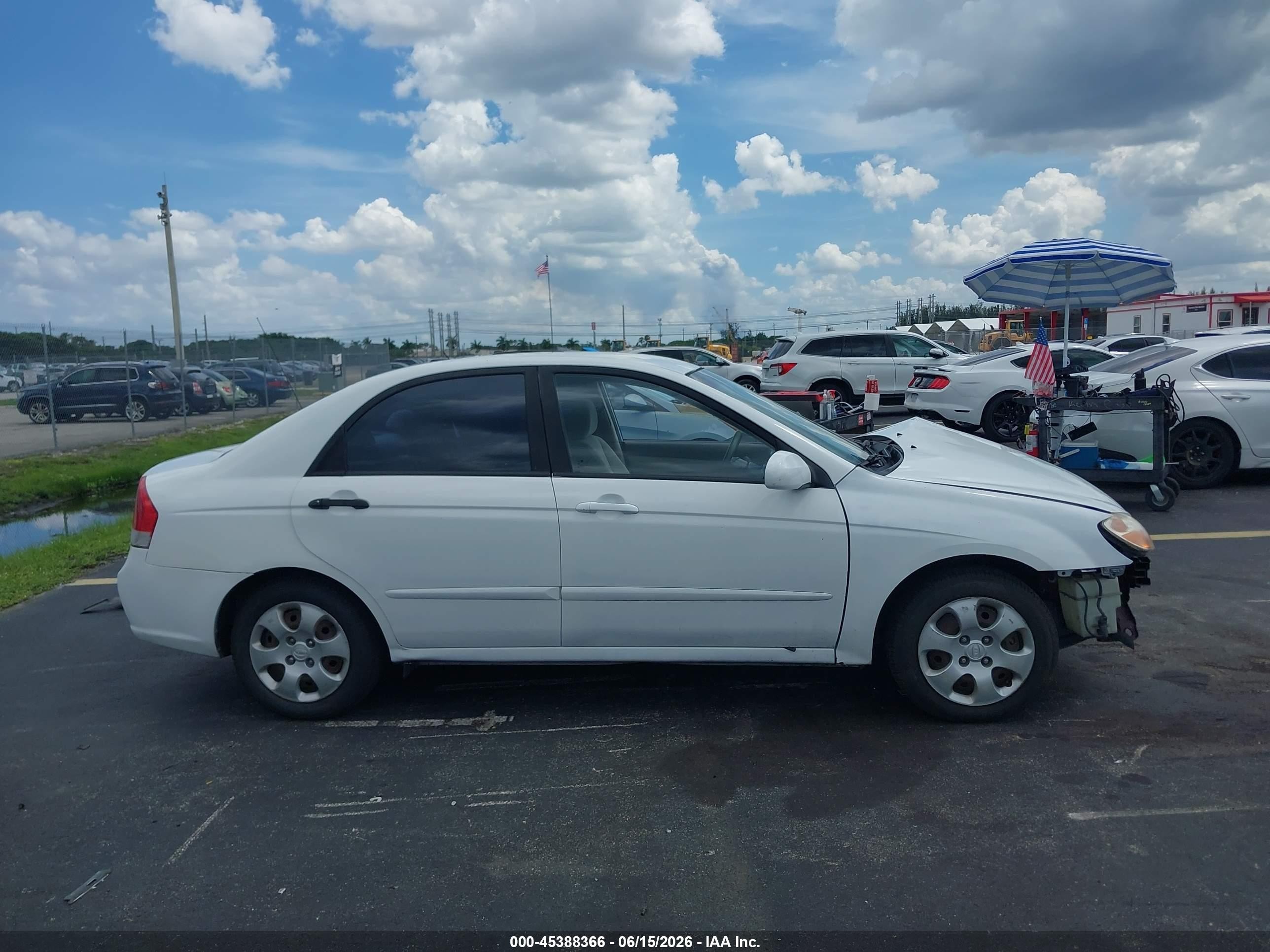 2008 Kia Spectra Ex White vin: KNAFE121285548441