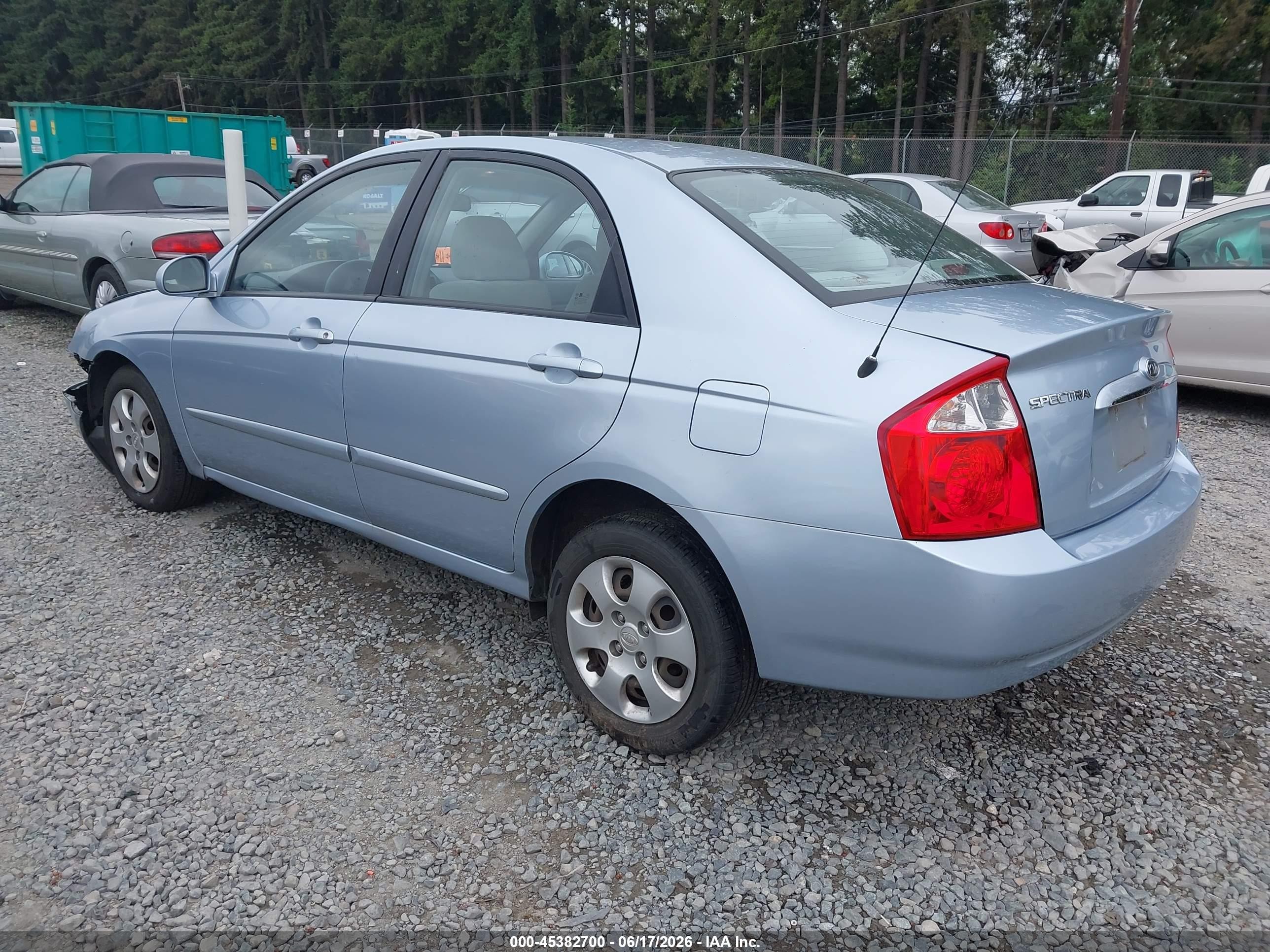 2006 Kia Spectra Ex/lx/sx Light Blue vin: KNAFE121365314354