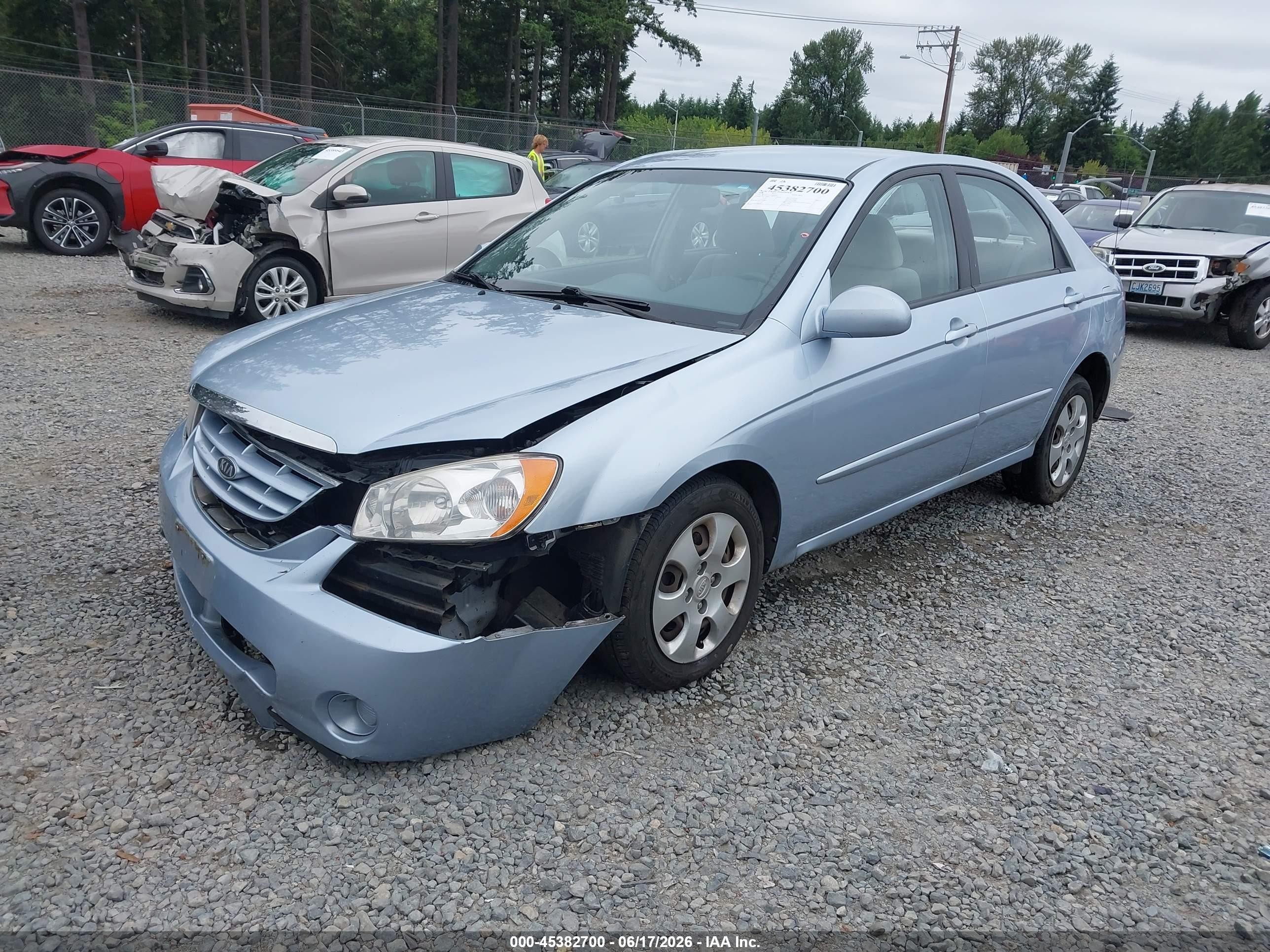 2006 Kia Spectra Ex/lx/sx Light Blue vin: KNAFE121365314354