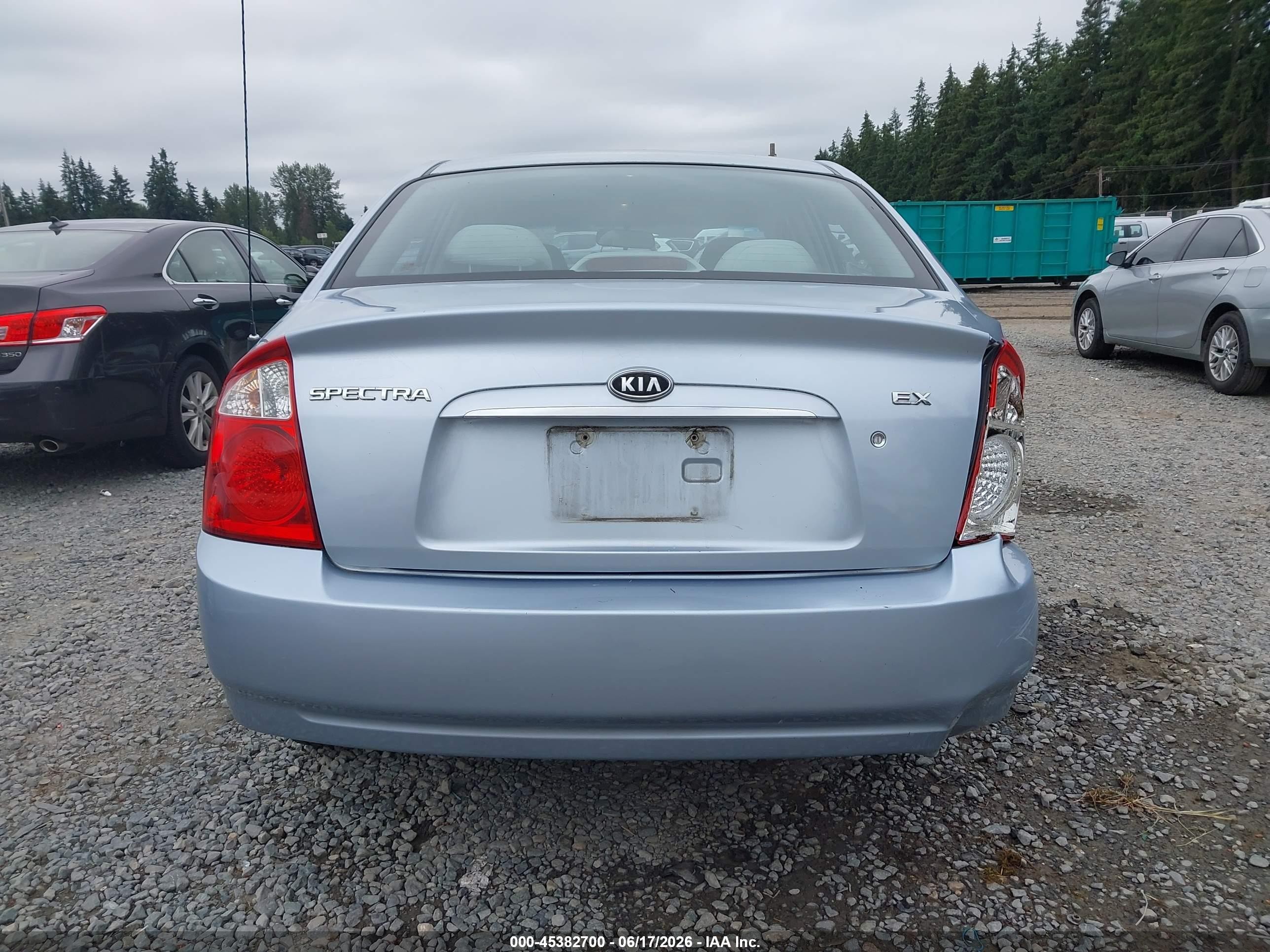 2006 Kia Spectra Ex/lx/sx Light Blue vin: KNAFE121365314354