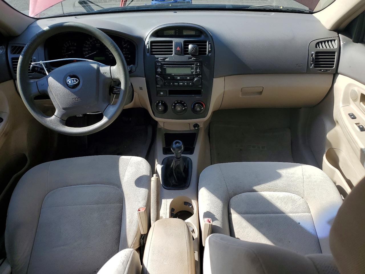 2006 Kia Spectra Ex Burgundy vin: KNAFE121365373310