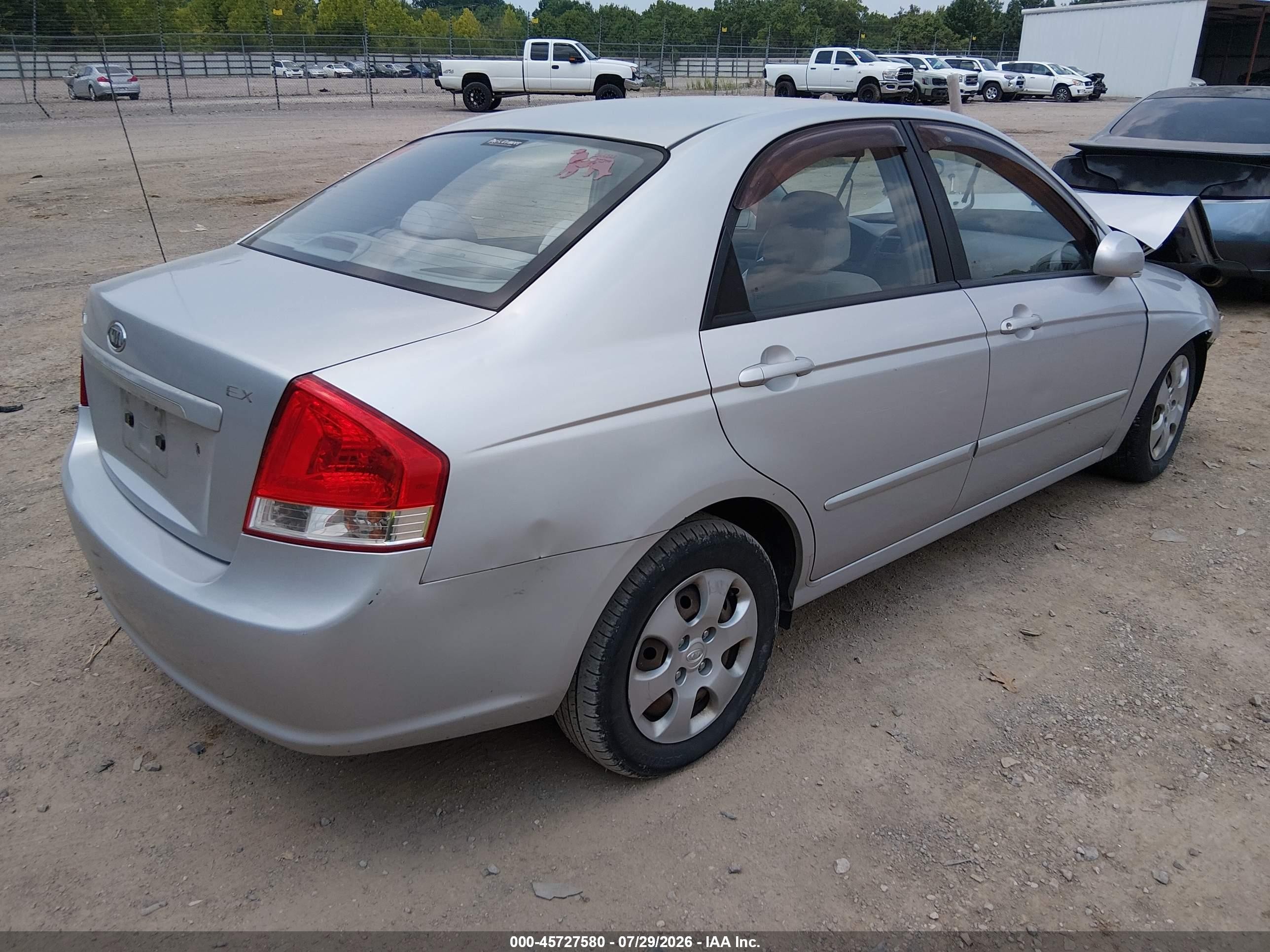 2007 Kia Spectra Ex Silver vin: KNAFE121375457063