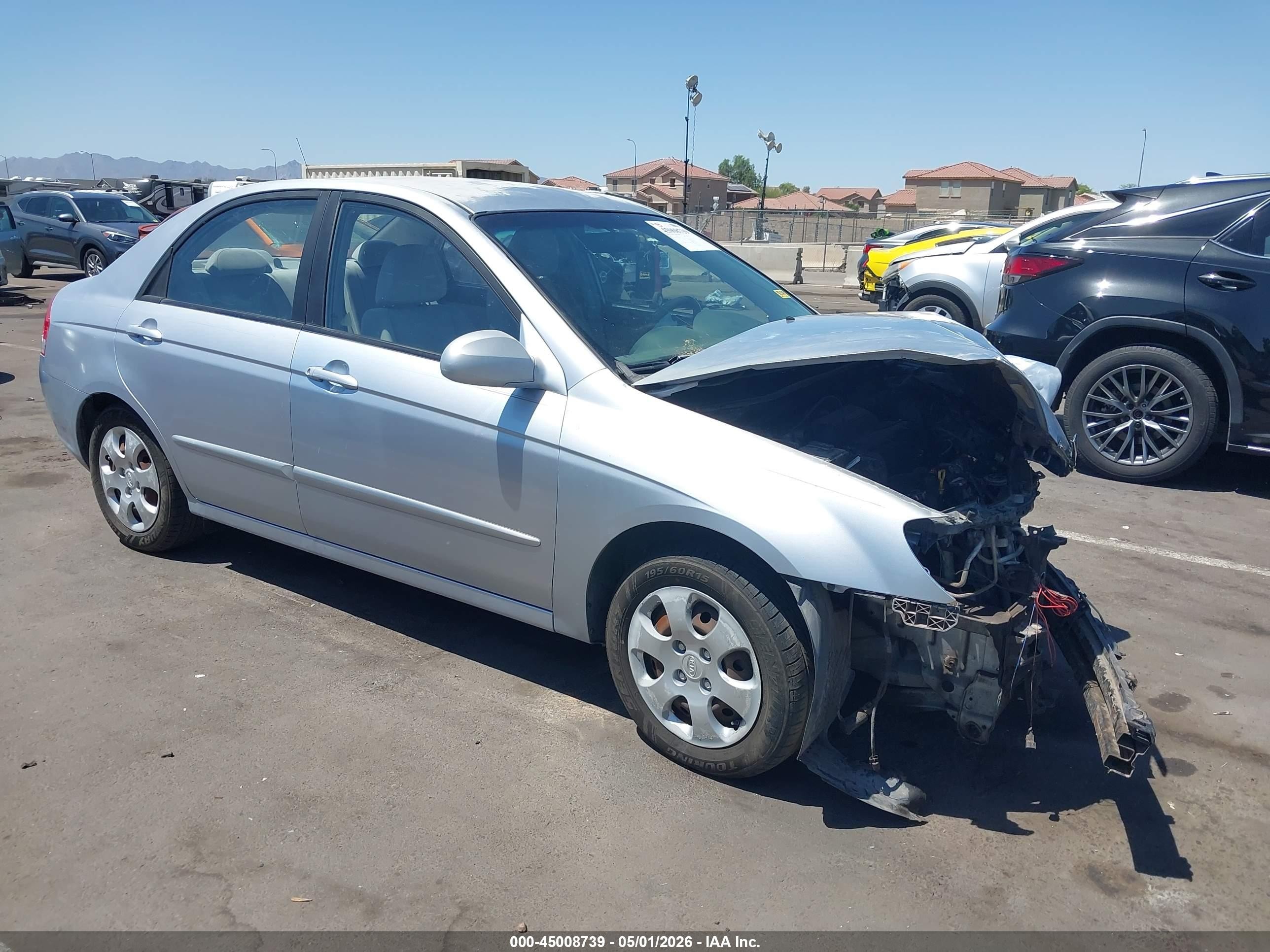 2007 Kia Spectra Ex Silver vin: KNAFE121475423567