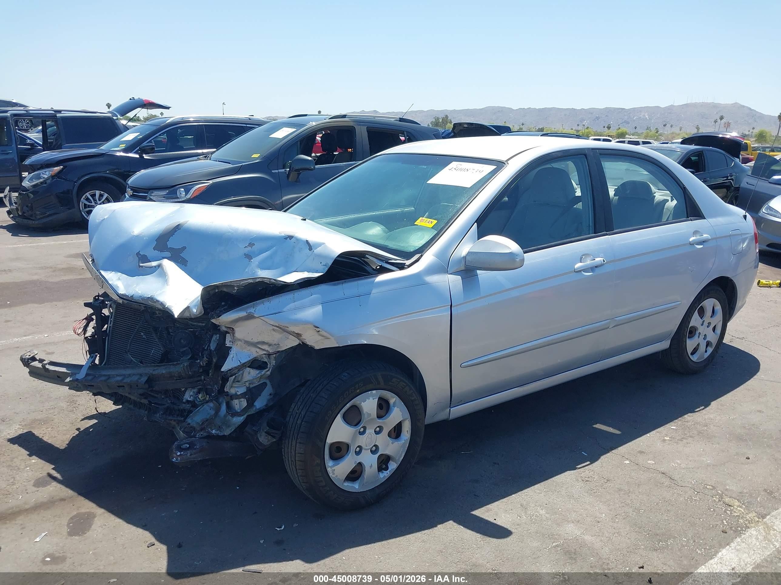 2007 Kia Spectra Ex Silver vin: KNAFE121475423567