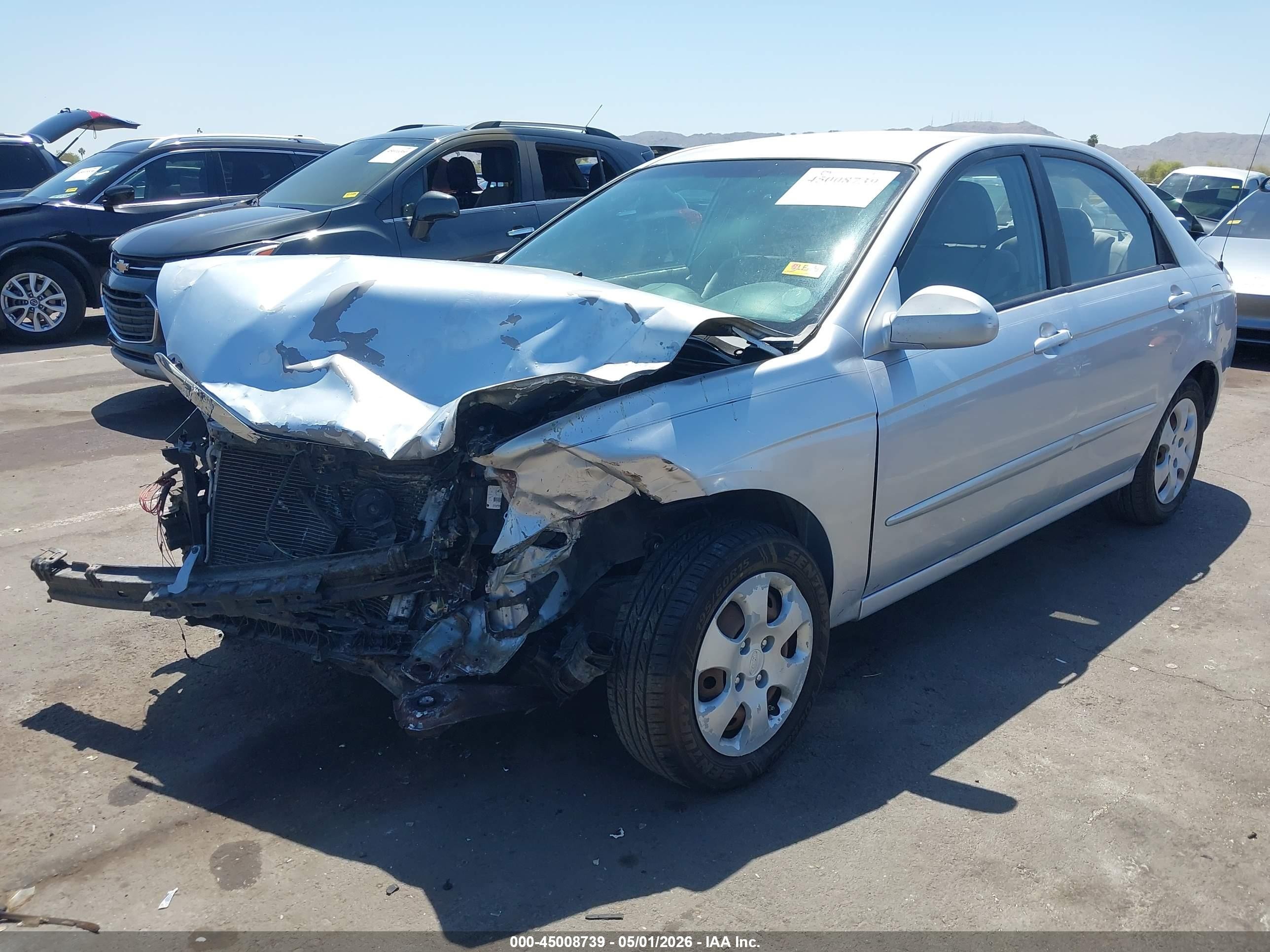 2007 Kia Spectra Ex Silver vin: KNAFE121475423567