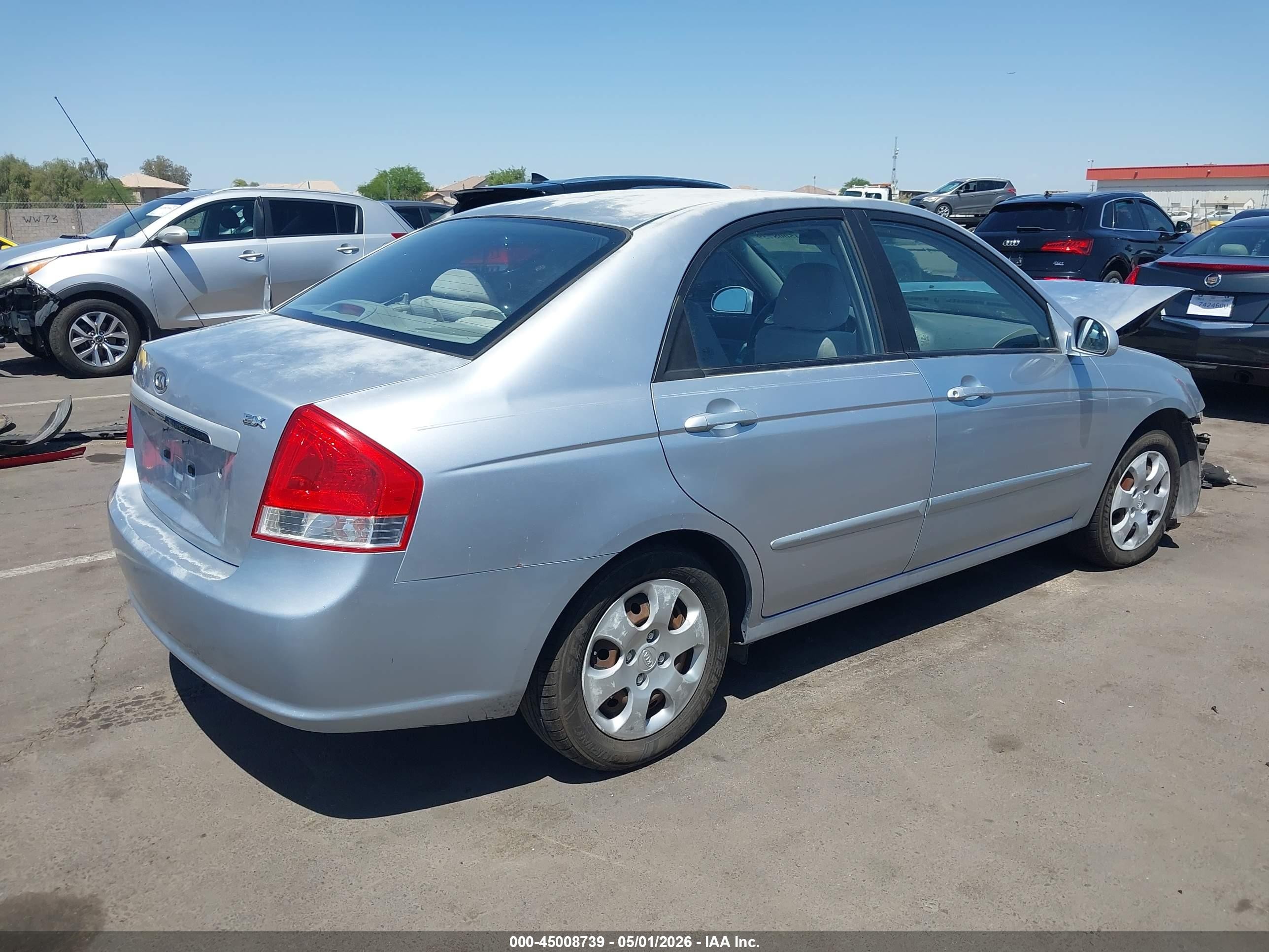 2007 Kia Spectra Ex Silver vin: KNAFE121475423567